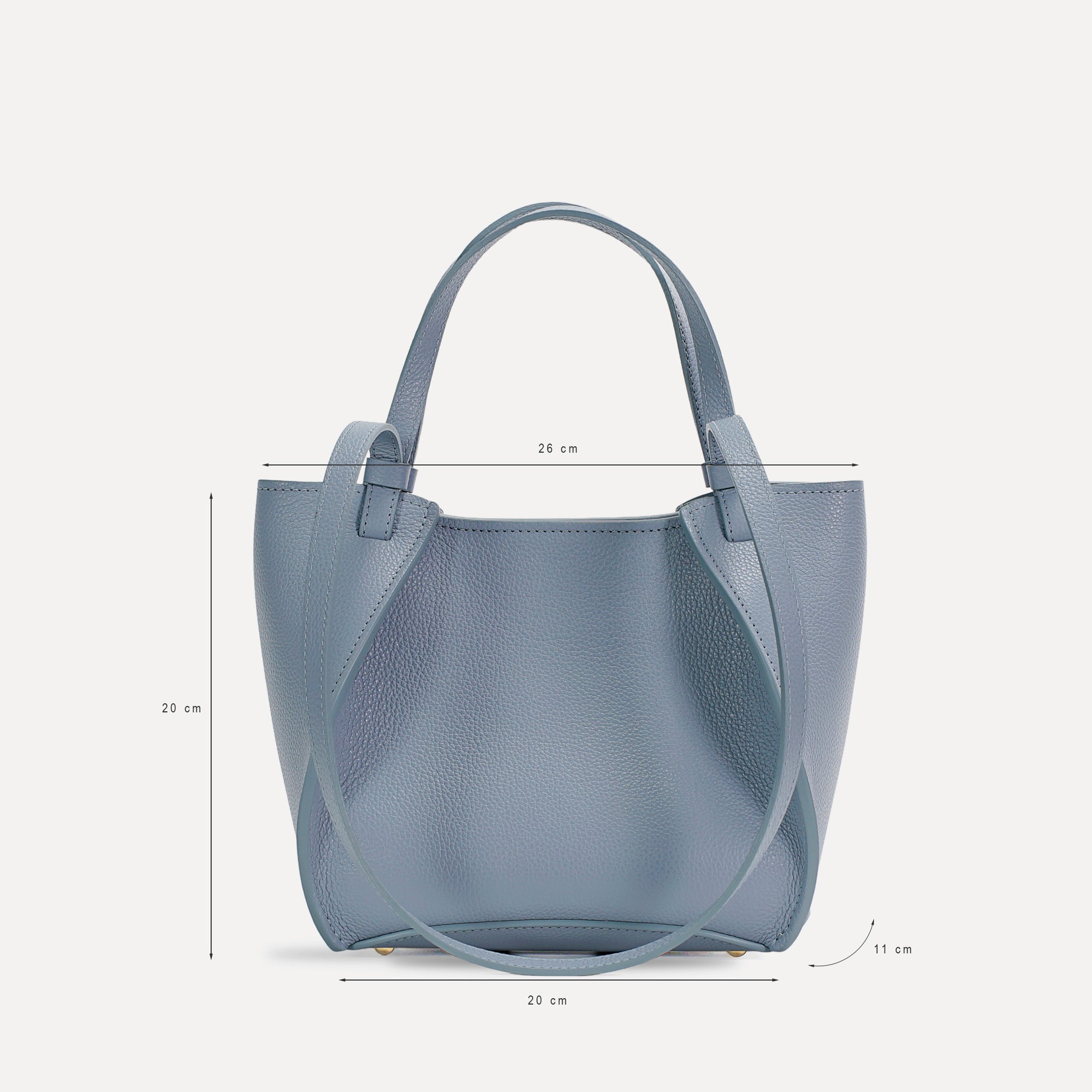 Geanta Amarante Mini, Piele Texturata, Albastru Pastel