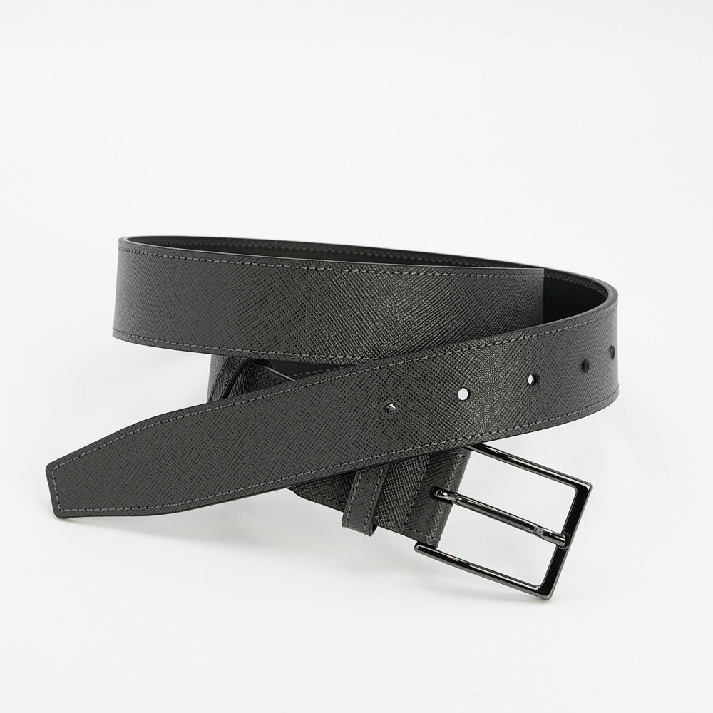 Curea din Piele Saffiano Gri, Model Elegant