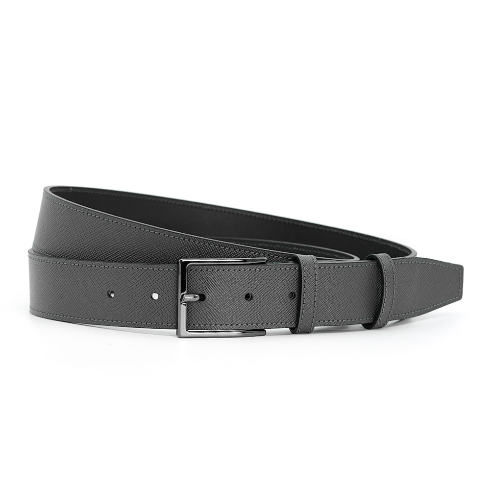 Curea din Piele Saffiano Gri, Model Elegant
