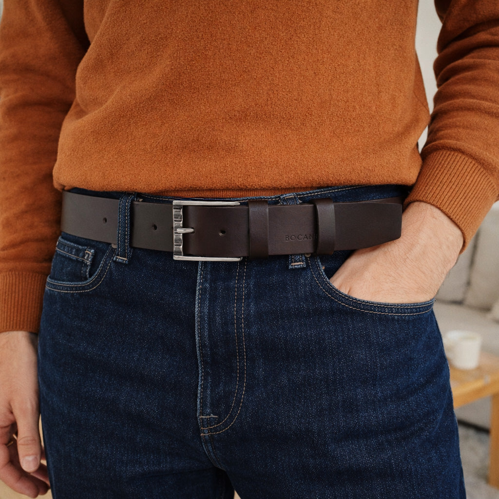 Curea din Piele Italiana, Mahon, Colectia Jeans