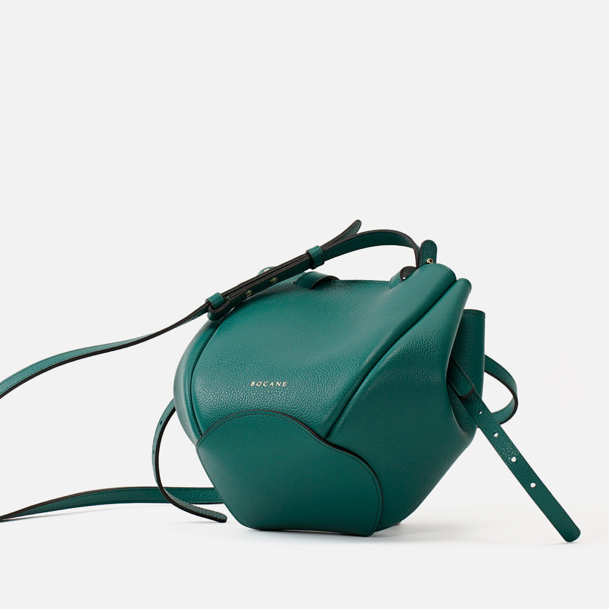 Geanta Mini Pétale, Piele Texturata, Culoare Verde Avocado, cu Accesorii
