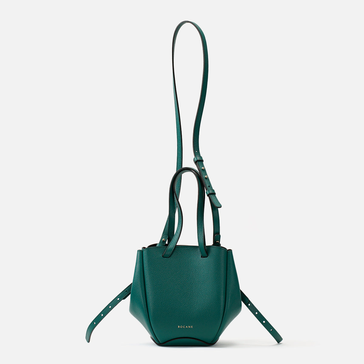 Geanta Mini Pétale, Piele Texturata, Culoare Verde Avocado, cu Accesorii