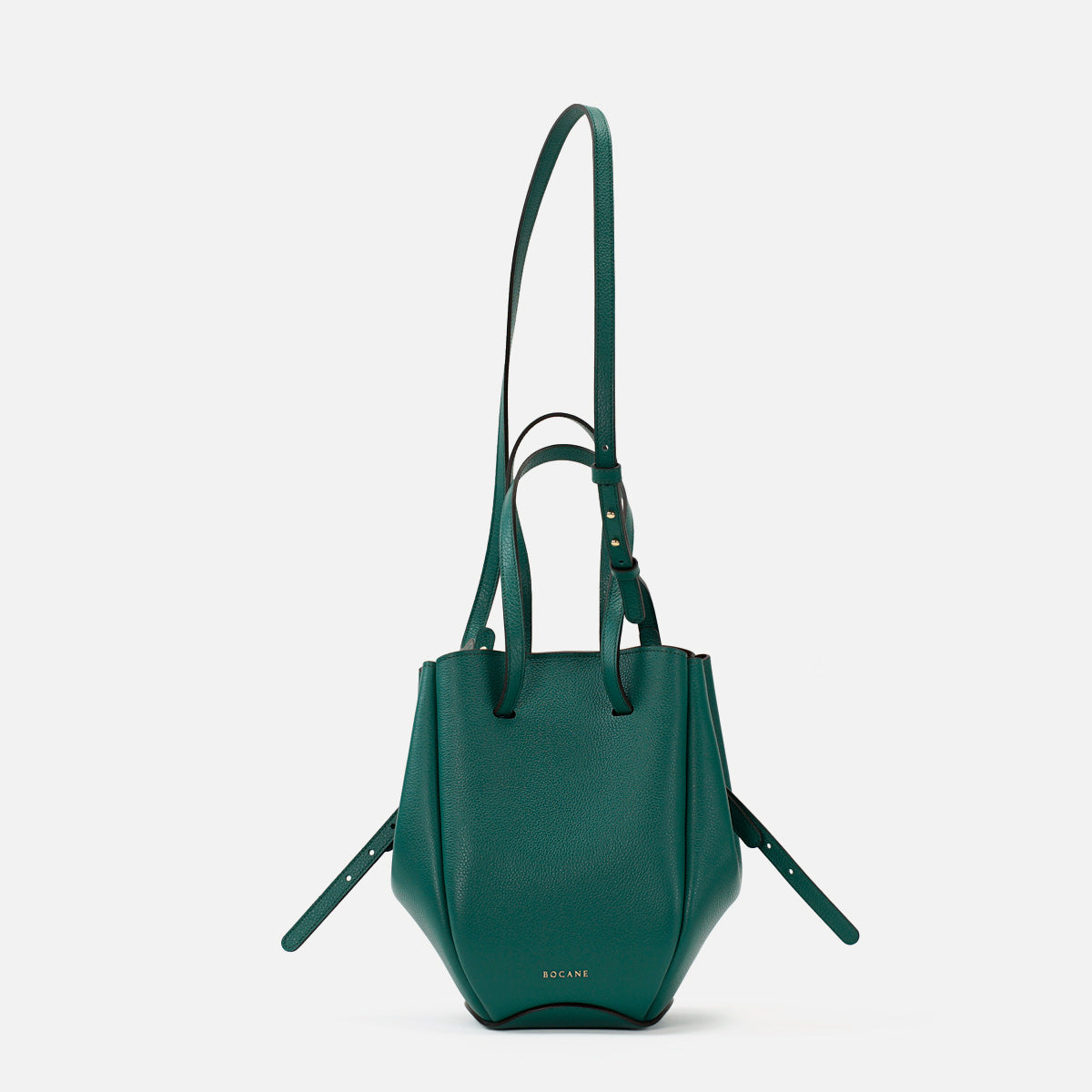 Geanta Pétale, Piele Texturata, Culoare Verde Avocado, cu Accesorii