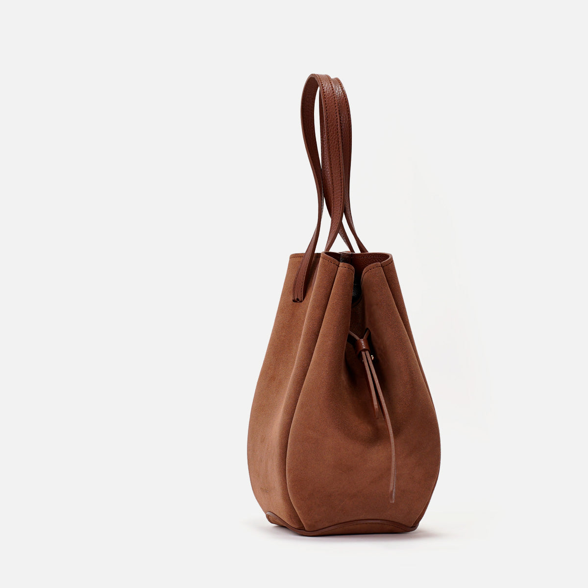 Geanta Pétale, Piele Intoarsa, Culoare Scortisoara, cu Accesorii