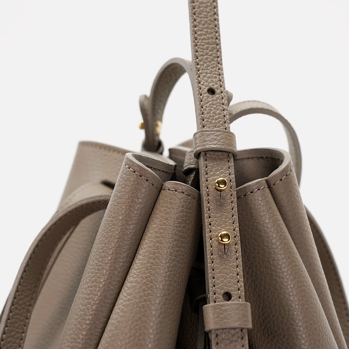 Geanta Mini Pétale, Piele Texturata, Grej, cu Accesorii