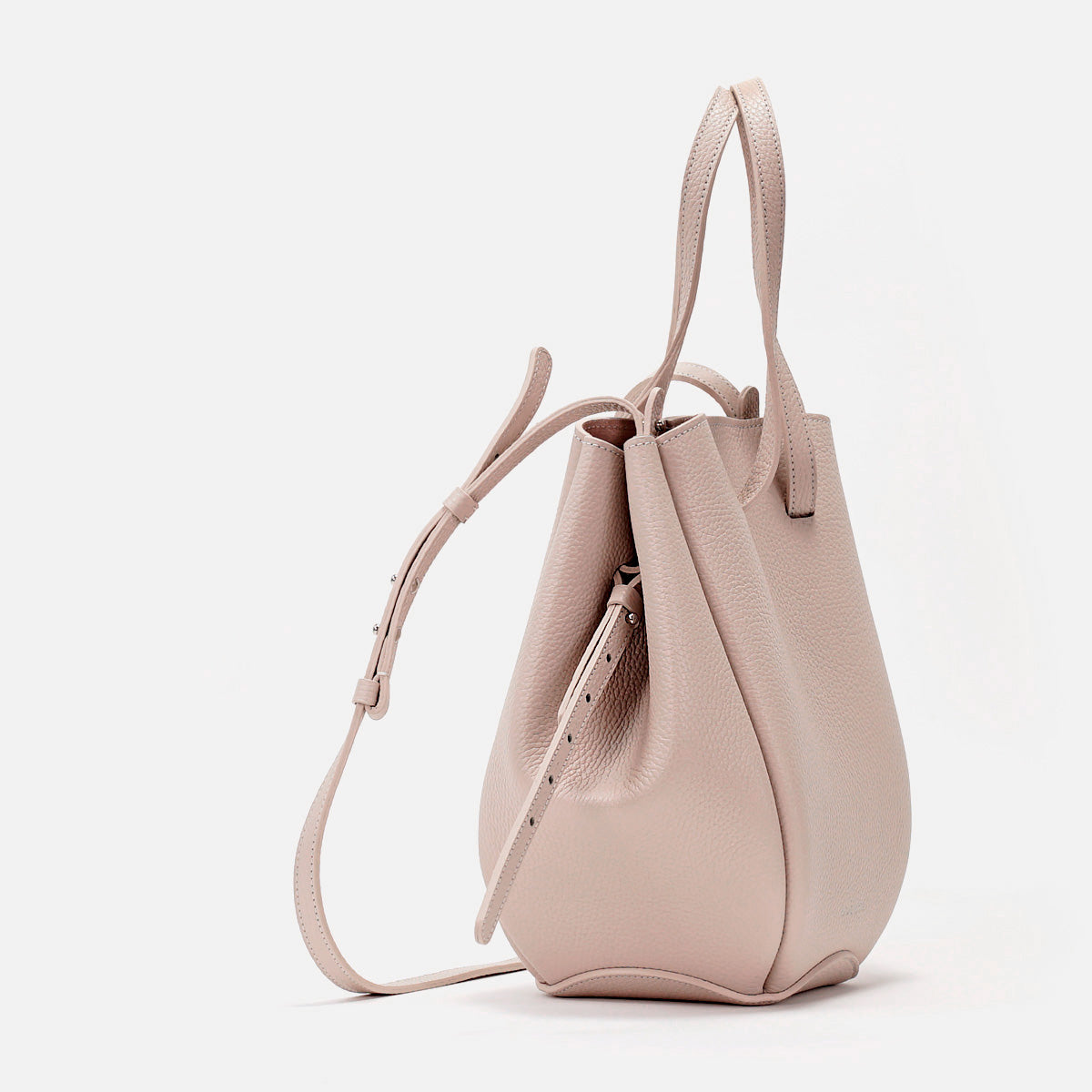 Geanta Pétale, Piele Texturata, Culoare Vanilie Rosé, cu Accesorii