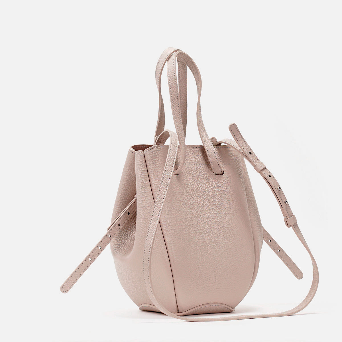 Geanta Pétale, Piele Texturata, Culoare Vanilie Rosé, cu Accesorii