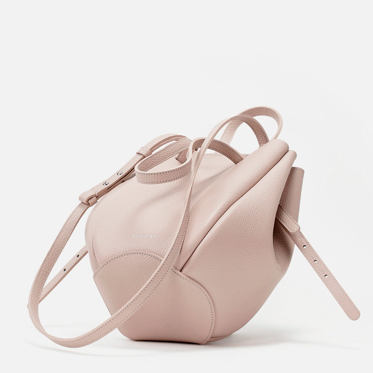 Geanta Pétale, Piele Texturata, Culoare Vanilie Rosé, cu Accesorii