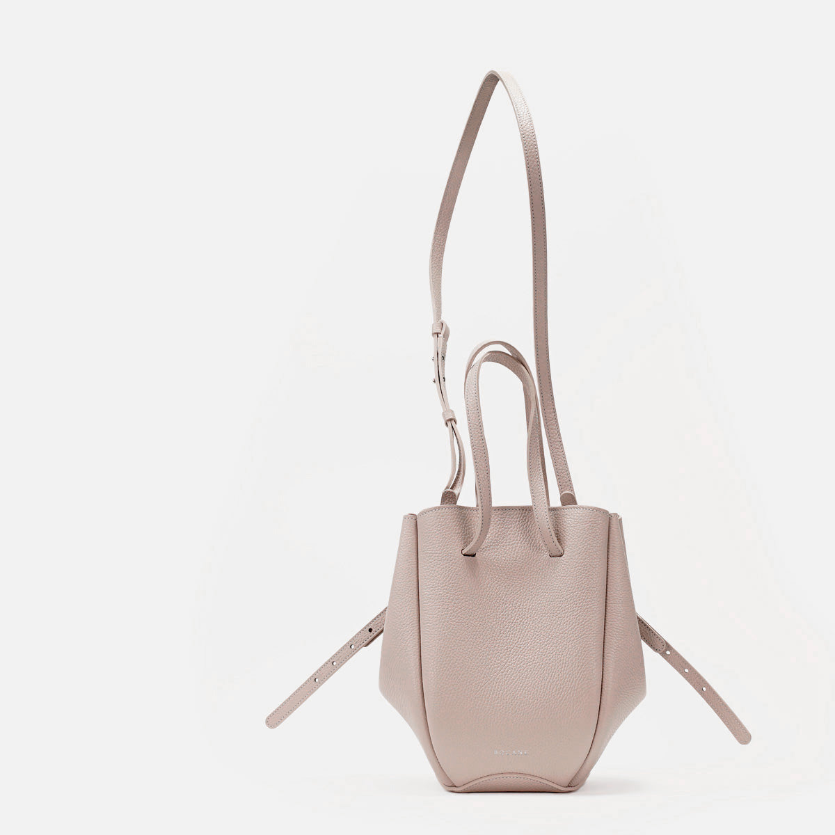 Geanta Pétale, Piele Texturata, Culoare Vanilie Rosé, cu Accesorii