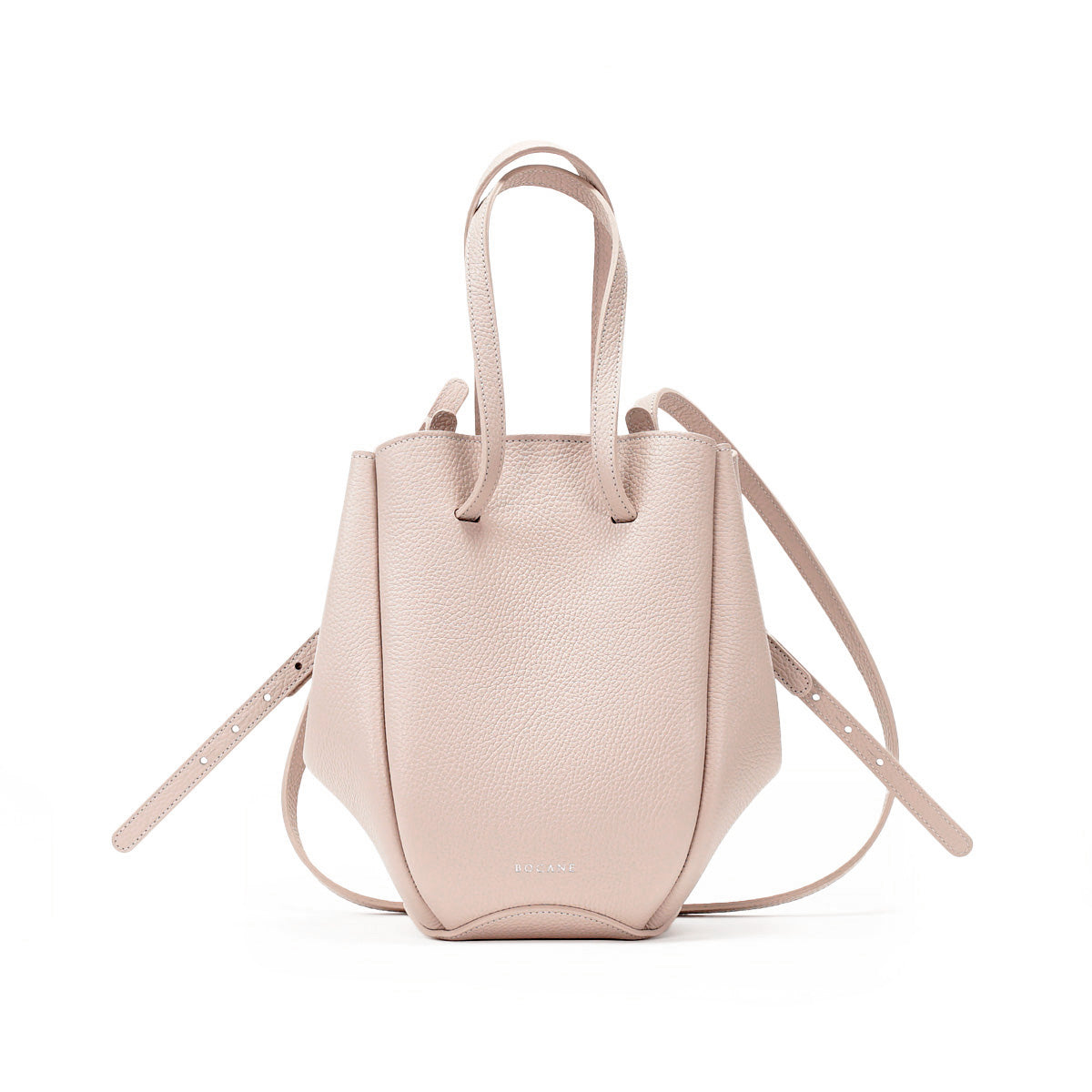 Geanta Pétale, Piele Texturata, Culoare Vanilie Rosé, cu Accesorii