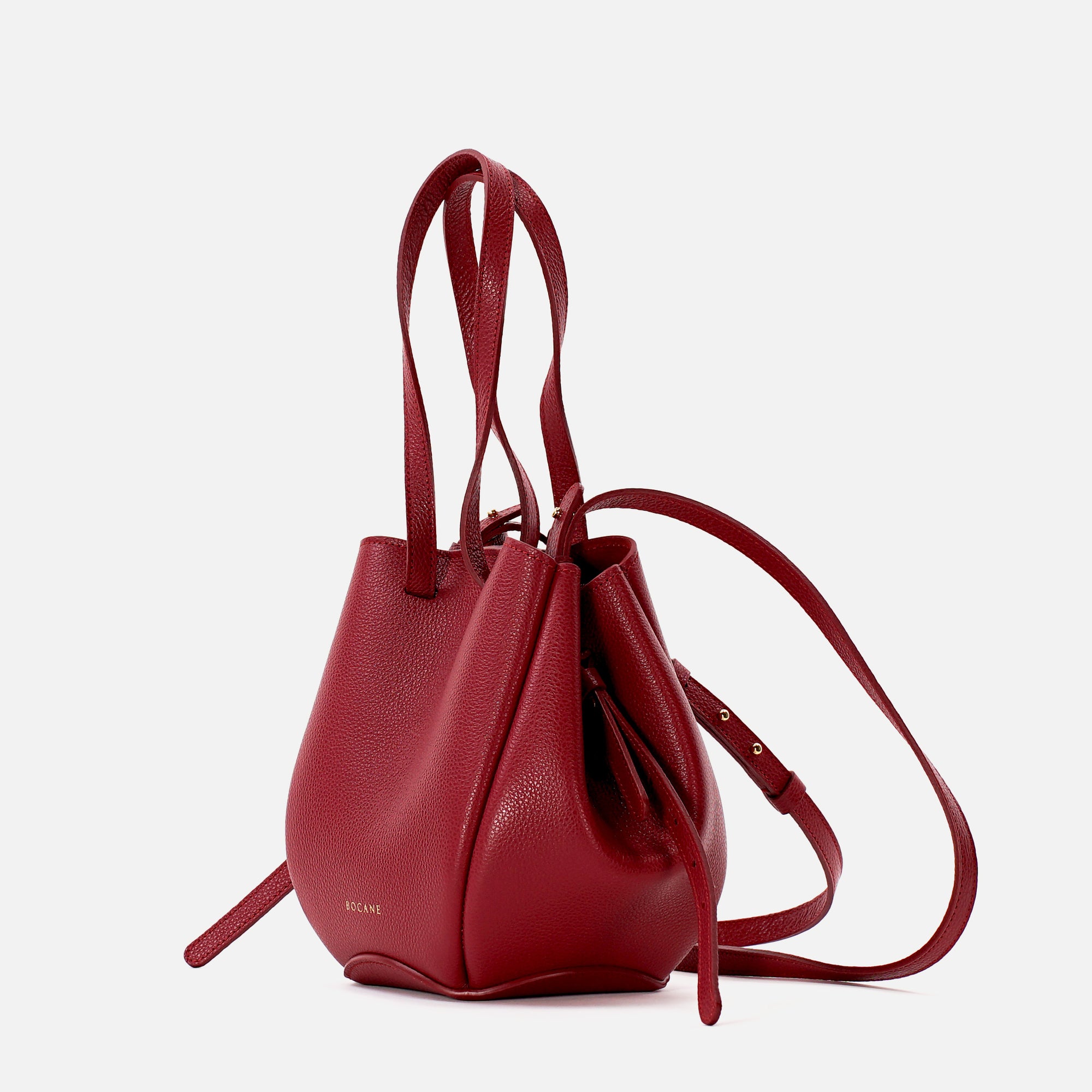 Geanta Mini Pétale, Piele Texturata, Rosu Euphoria, cu Accesorii