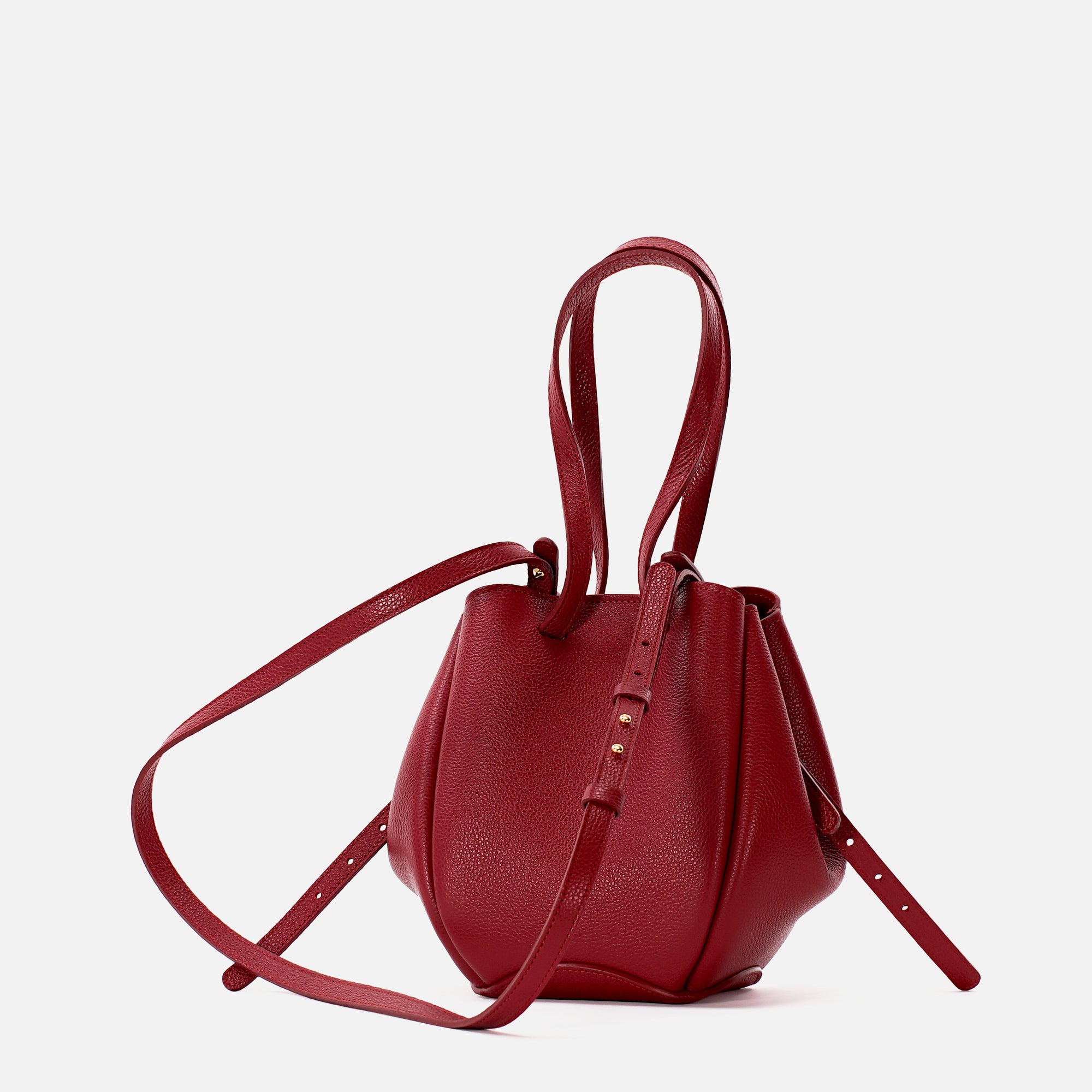 Geanta Mini Pétale, Piele Texturata, Rosu Euphoria, cu Accesorii