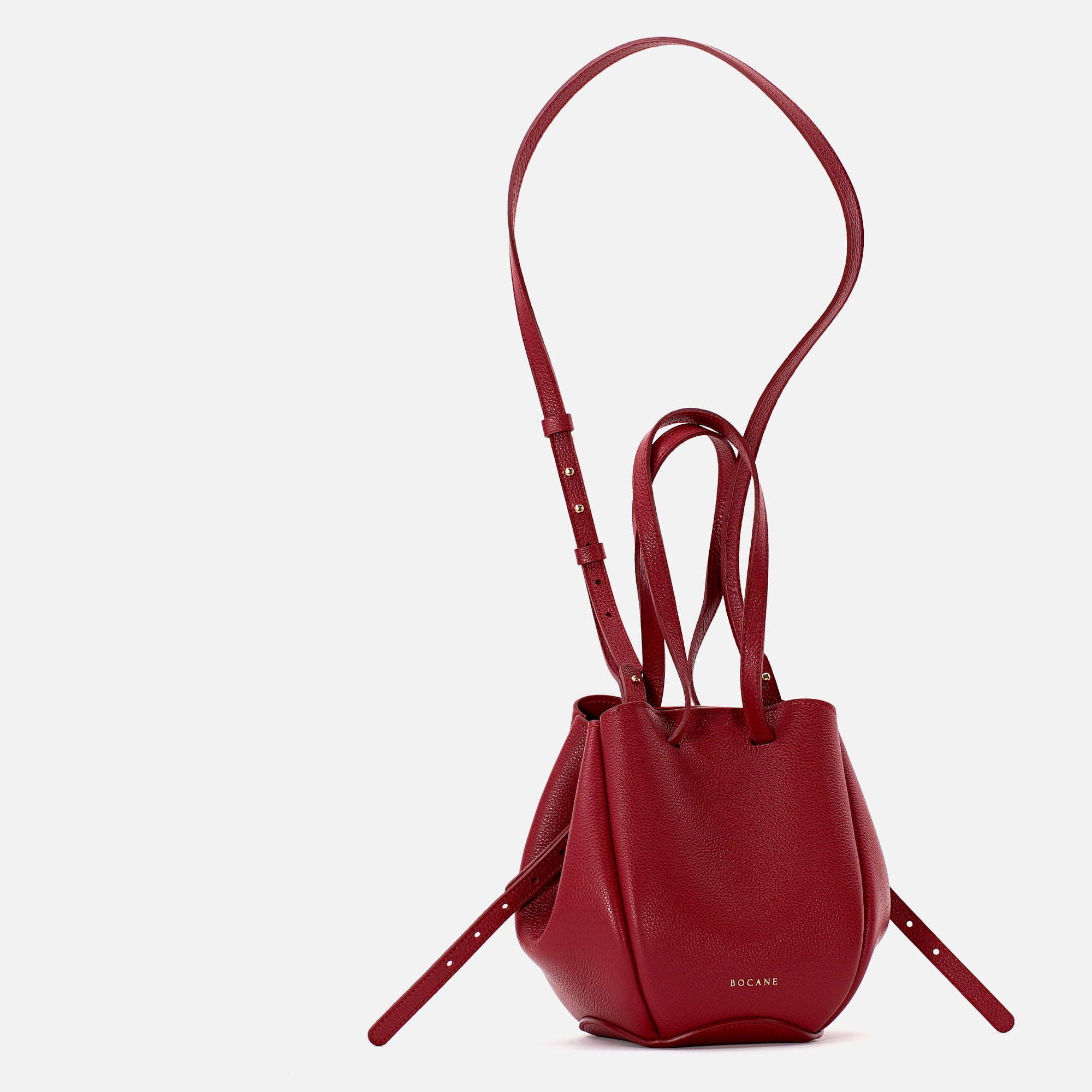 Geanta Mini Pétale, Piele Texturata, Rosu Euphoria, cu Accesorii
