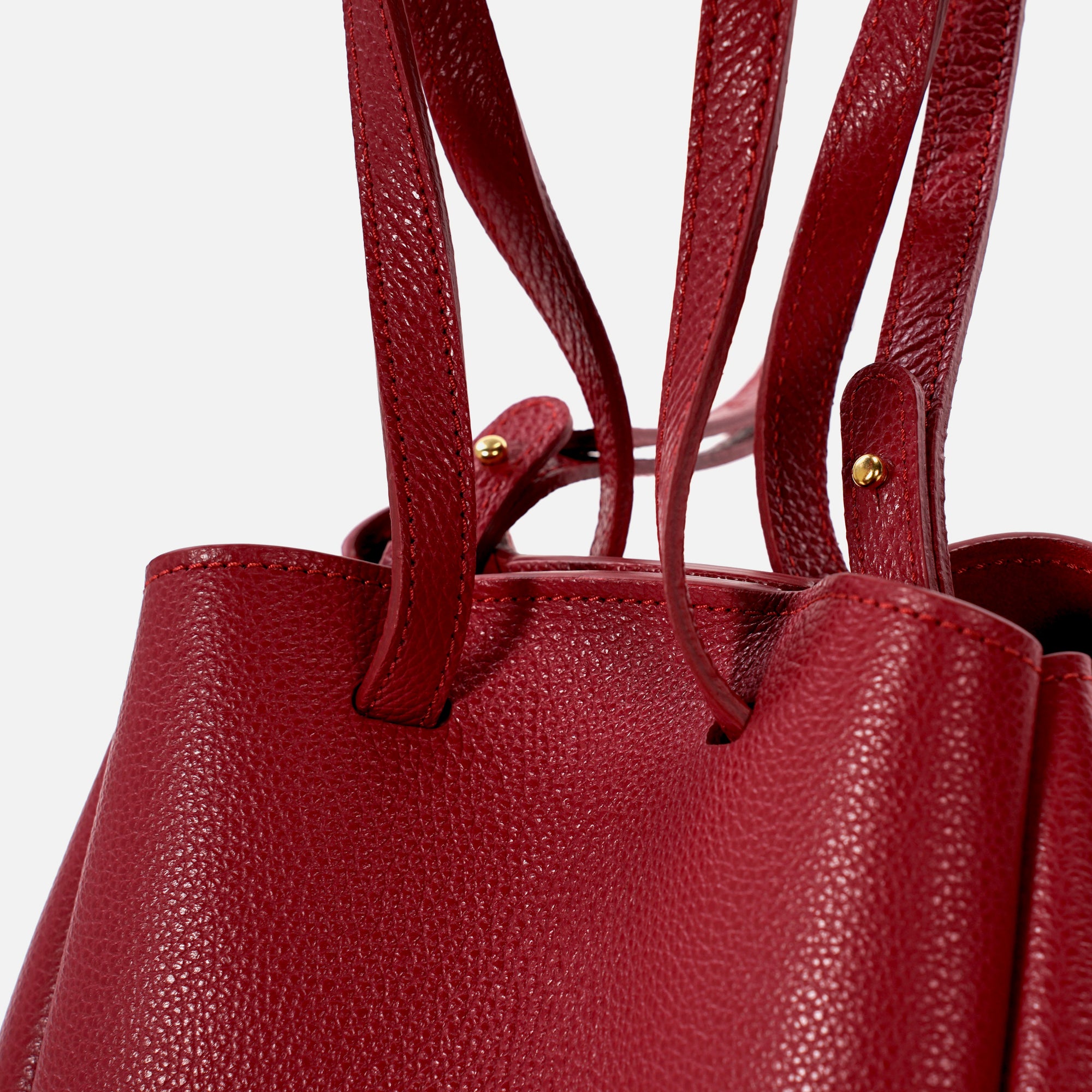 Geanta Mini Pétale, Piele Texturata, Rosu Euphoria, cu Accesorii