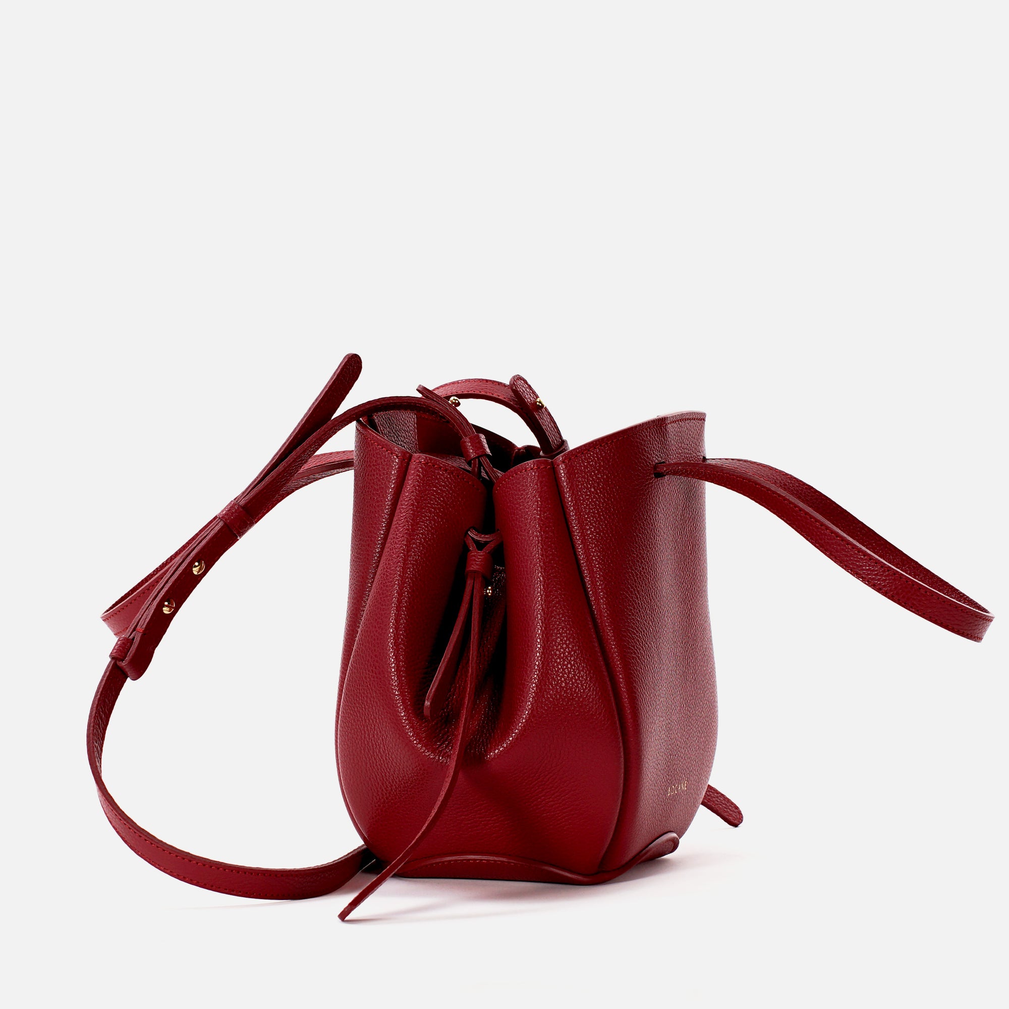 Geanta Mini Pétale, Piele Texturata, Rosu Euphoria, cu Accesorii