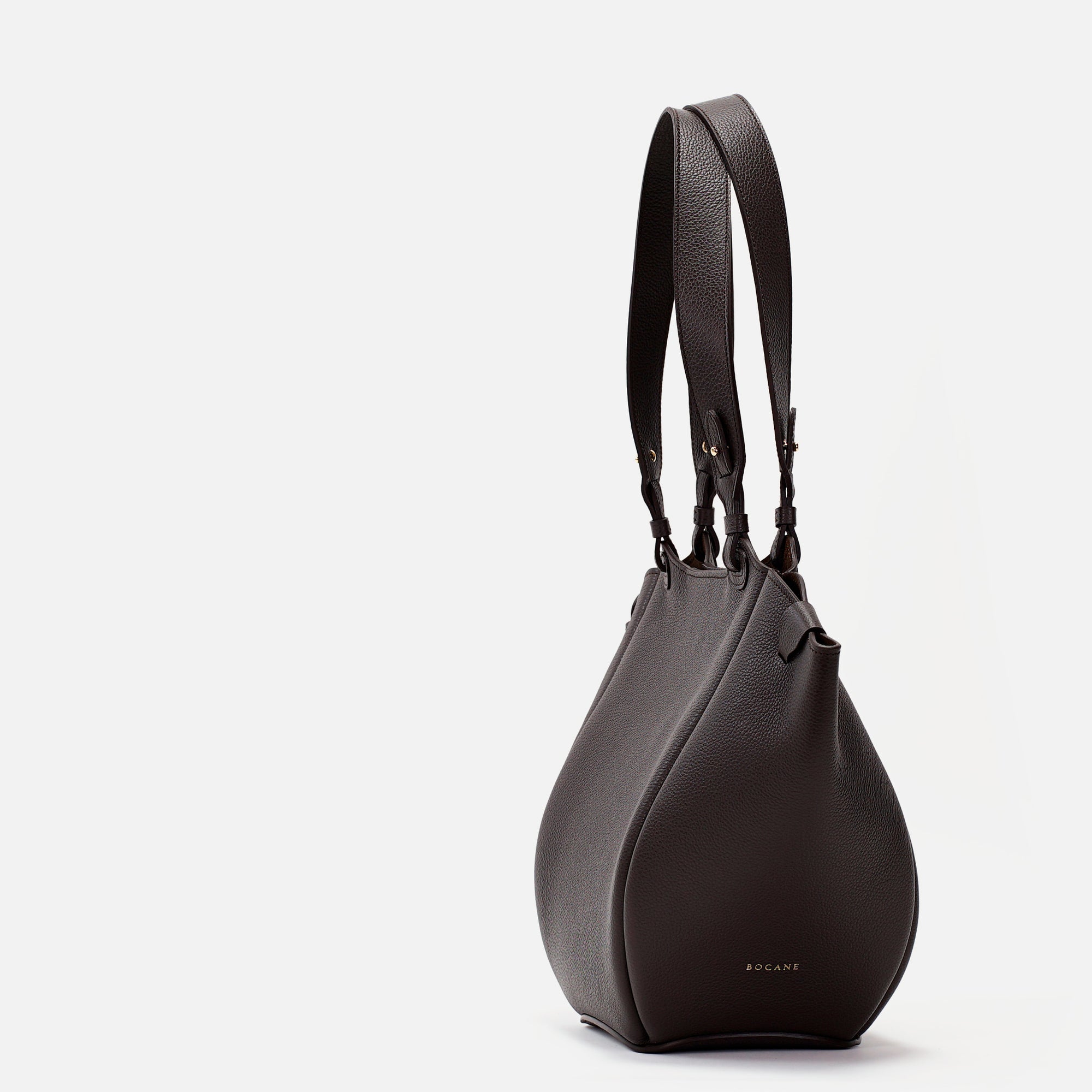 Geanta Orée din Piele Texturata, Chocolat Noir