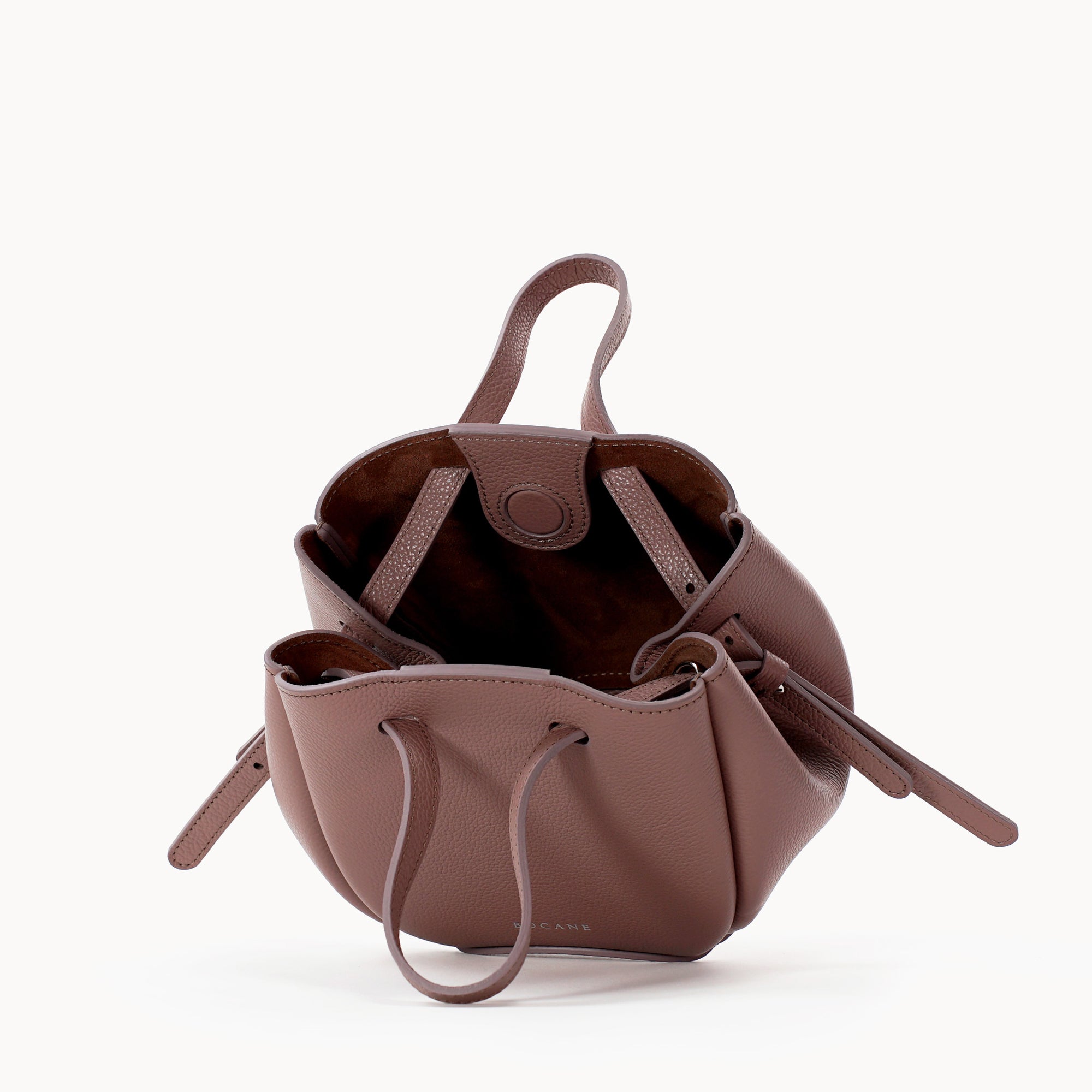 Geanta Bijou Pétale, Piele Texturata, Grej-Rosé Balsamic