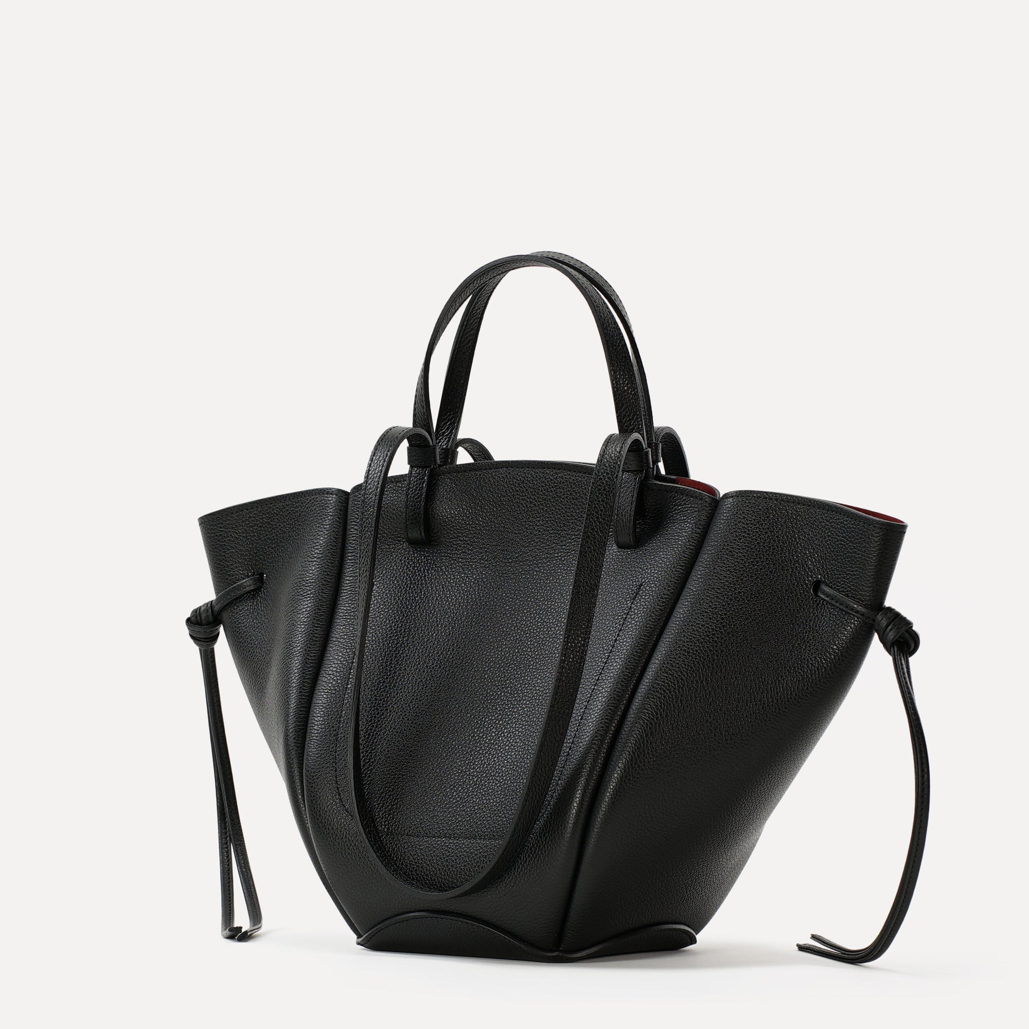 Midi Voulez-Vous Bag, Textured Leather, Black