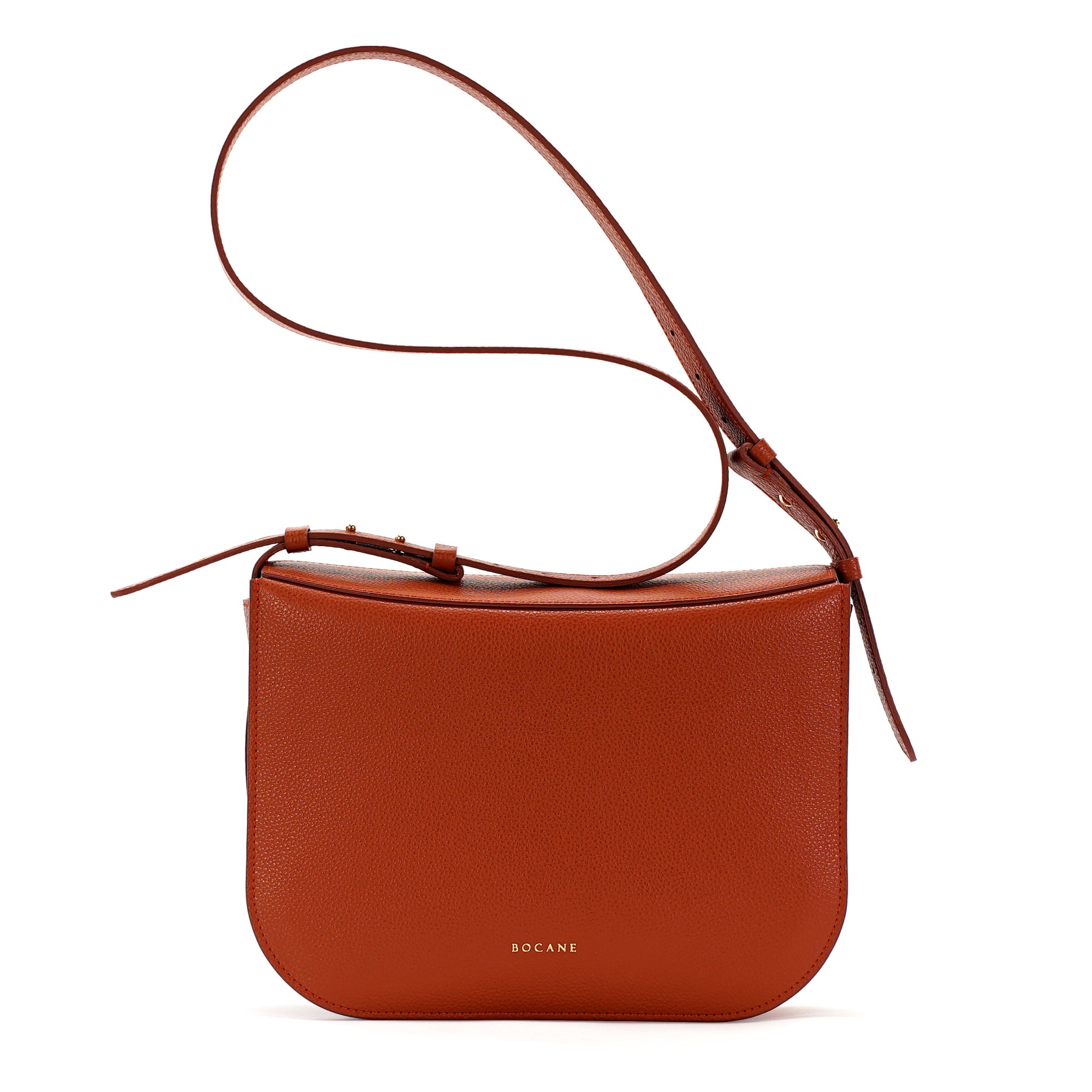 Geanta Maxi Demoiselle, Piele Texturata, Ruginiu