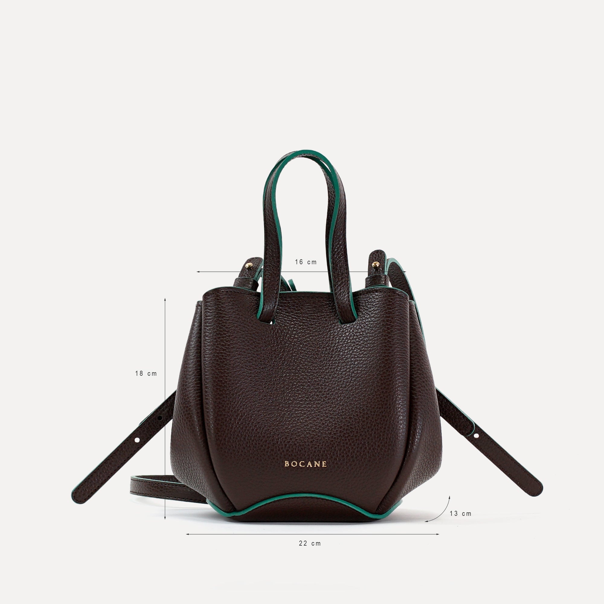 Bijou Pétale Bag, Textured Leather, Orange Leather &amp; Dark Chocolate Suede