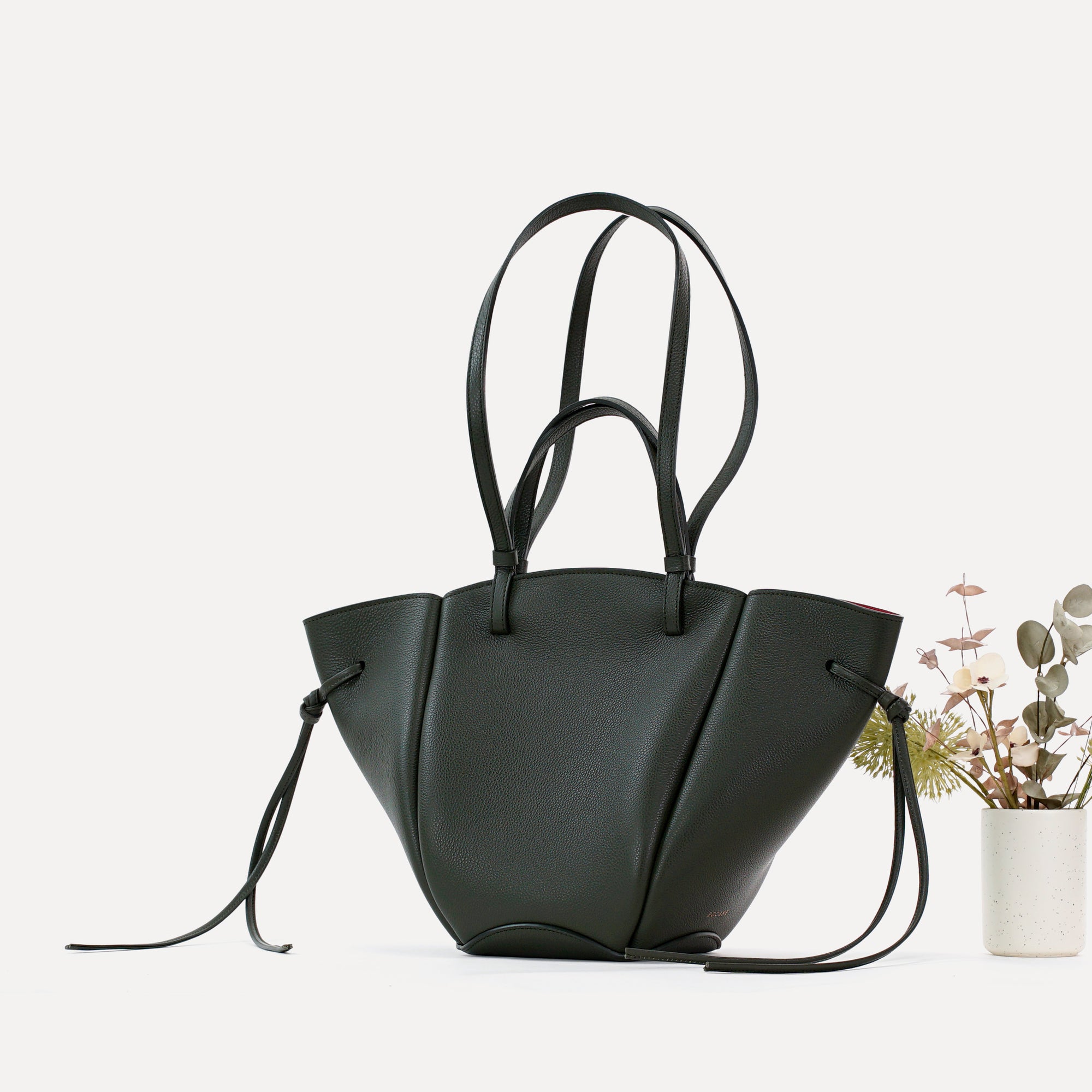 Geanta Midi Voulez-Vous, Piele Texturata, Verde Loden
