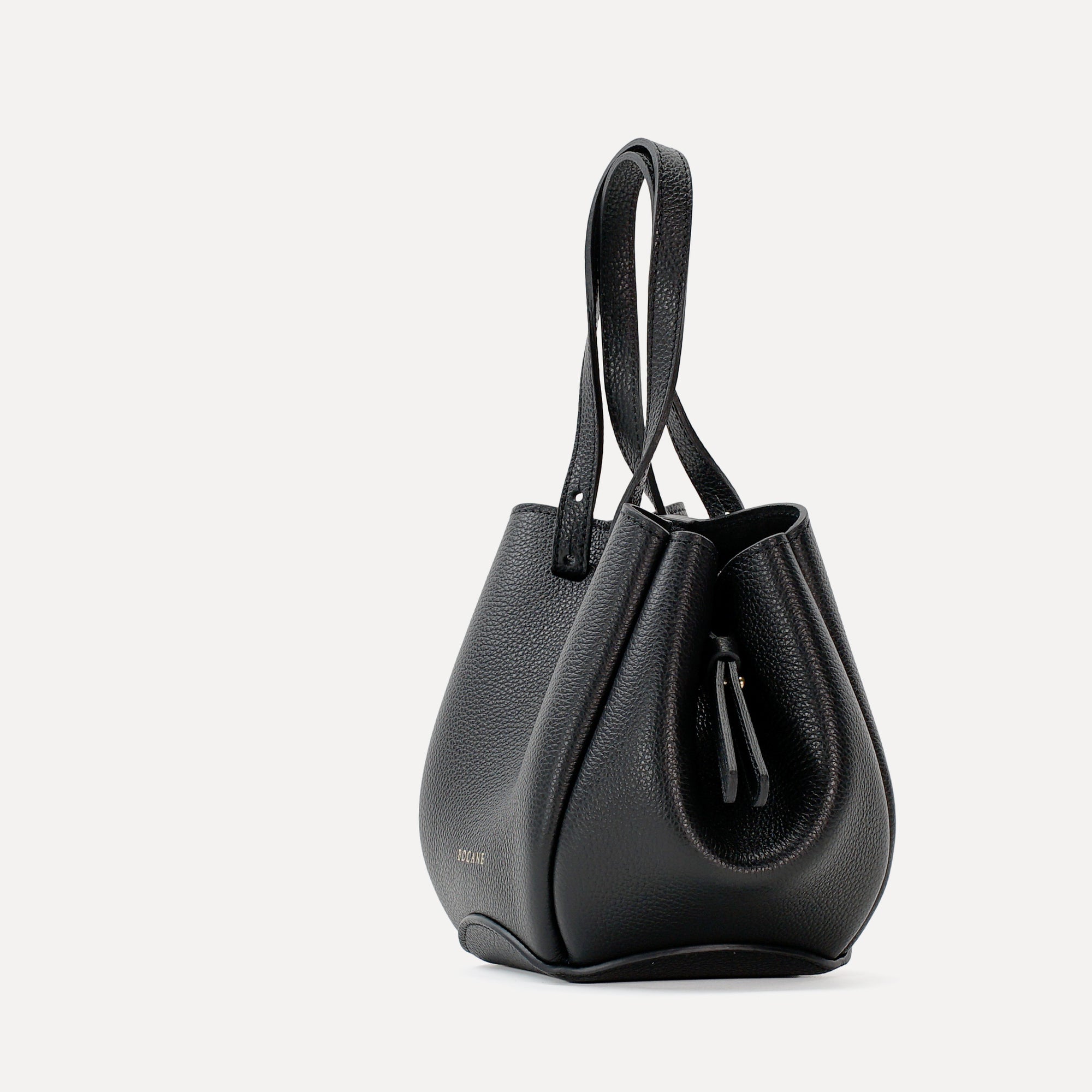 Geanta Bijou Pétale, Piele Texturata, Neagra