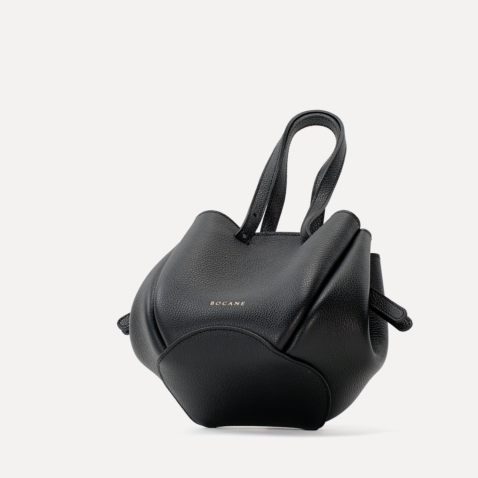 Geanta Bijou Pétale, Piele Texturata, Neagra