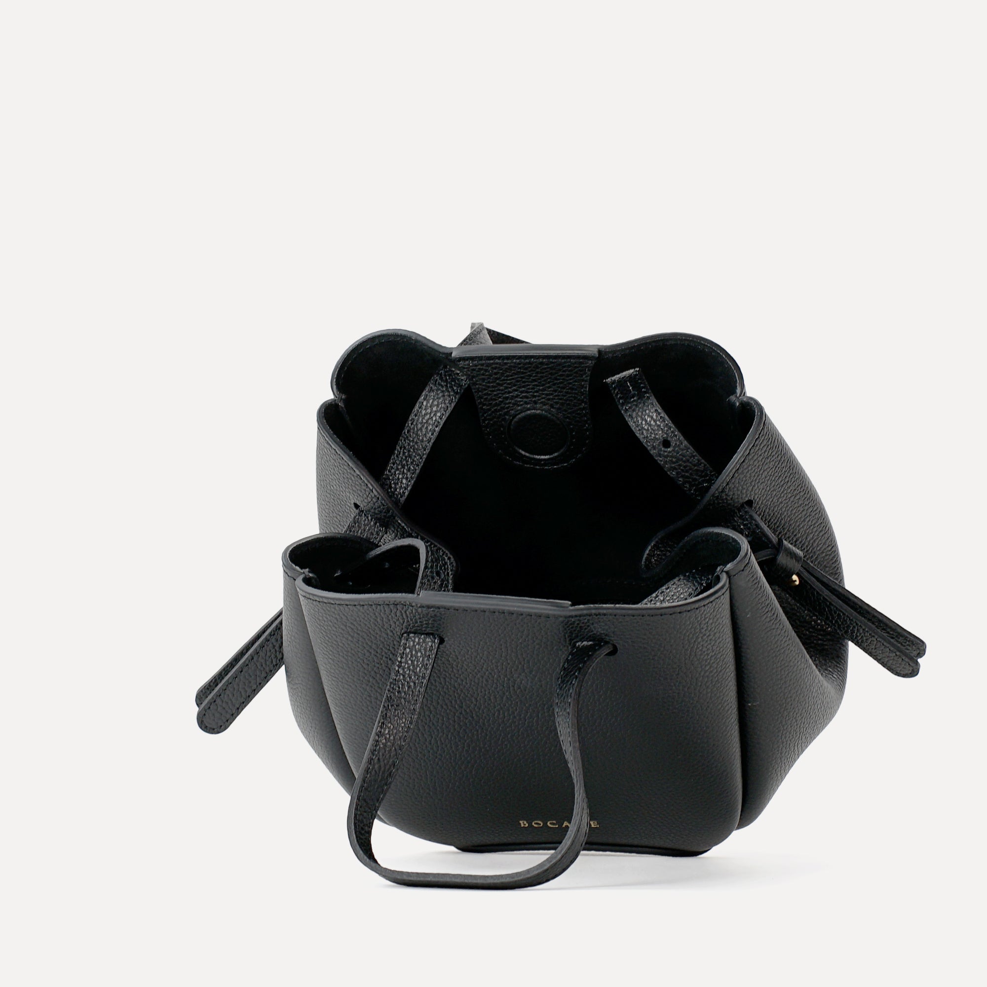 Geanta Bijou Pétale, Piele Texturata, Neagra