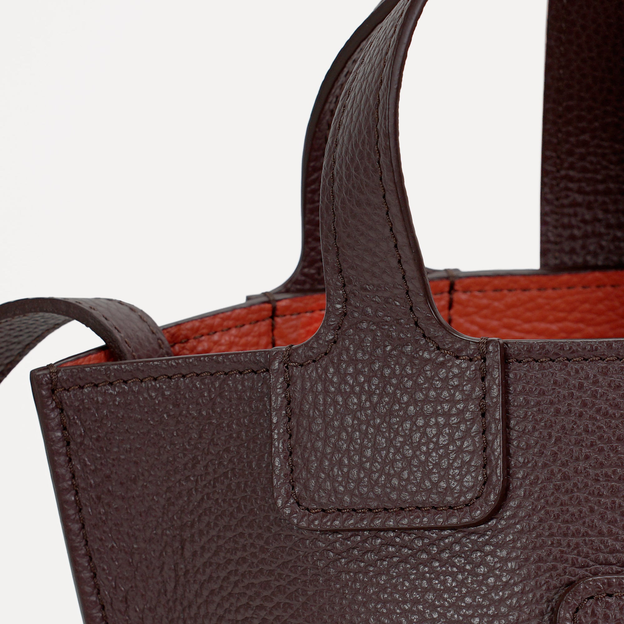 Caprice Bag, Textured Leather, Burgundy Color