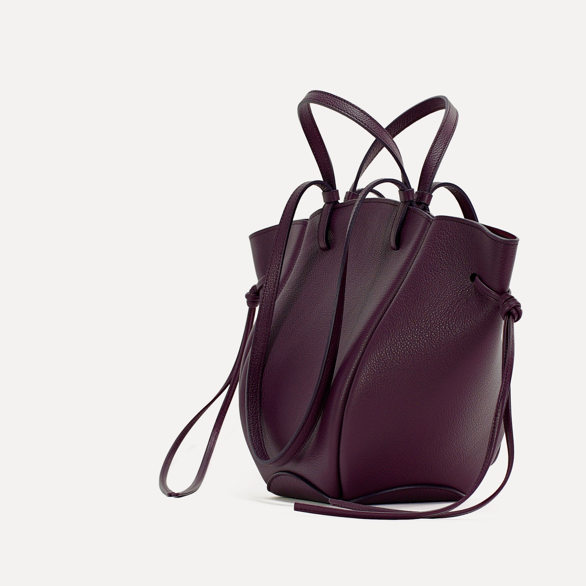 Geanta Midi Voulez-Vous, Piele Texturata, Visiniu-Violet
