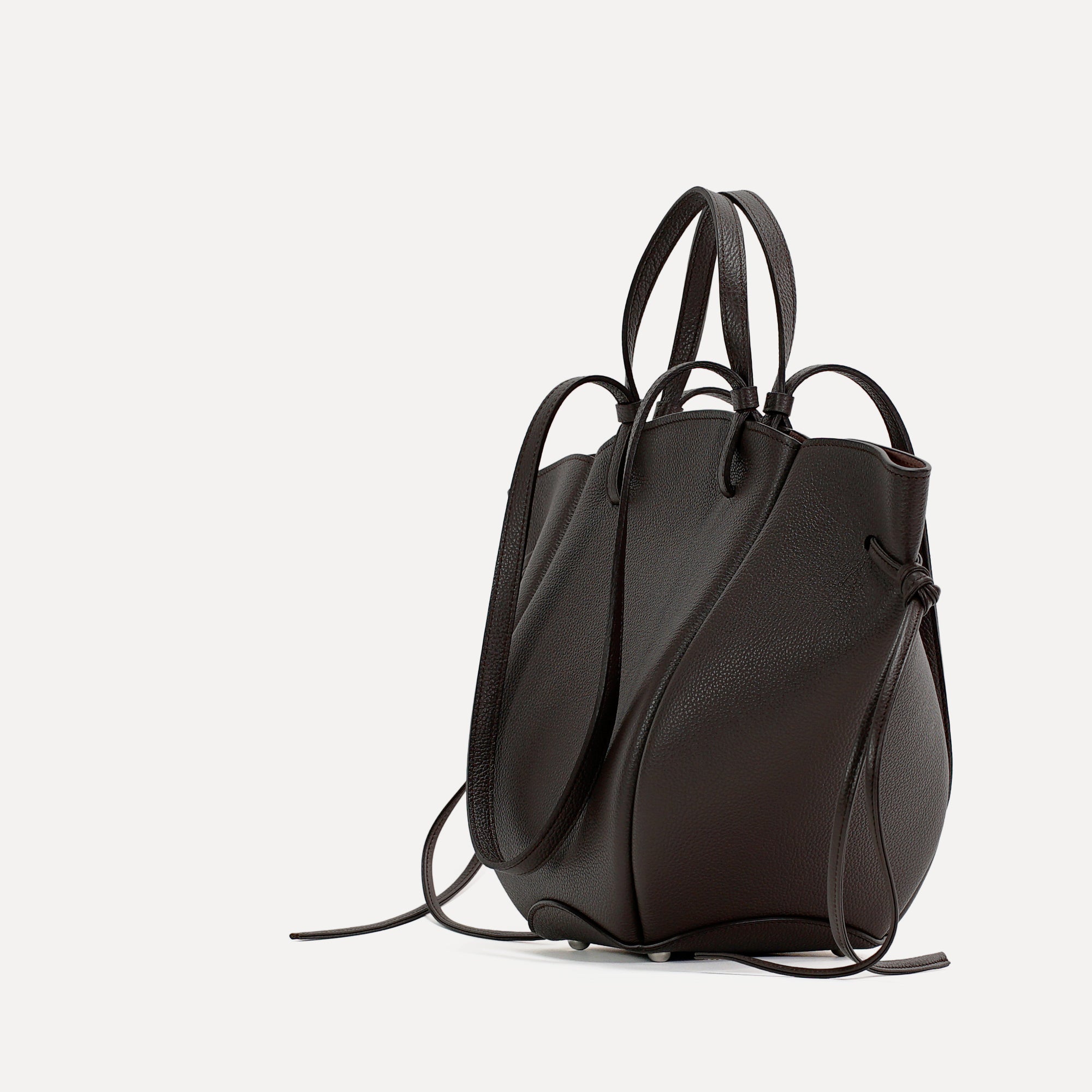 Voulez-Vous Midi Bag, Textured Leather, Dark Chocolate