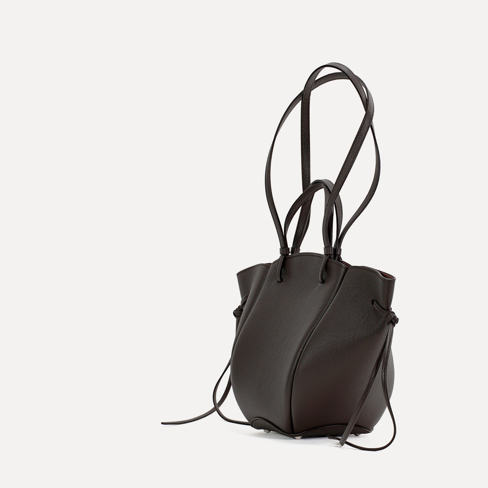 Voulez-Vous Midi Bag, Textured Leather, Dark Chocolate