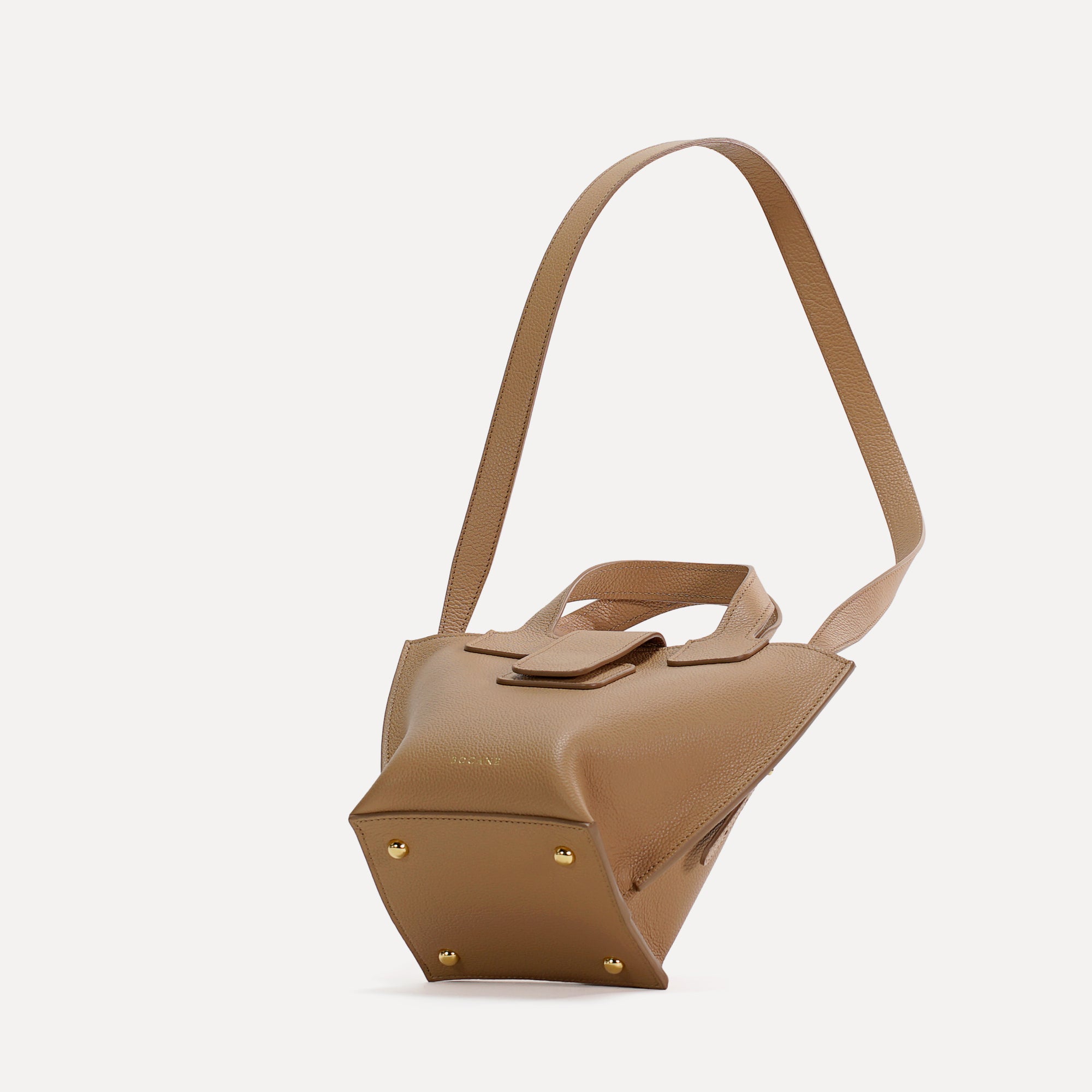 Caprice Bag, Textured Leather, Cappuccino Color
