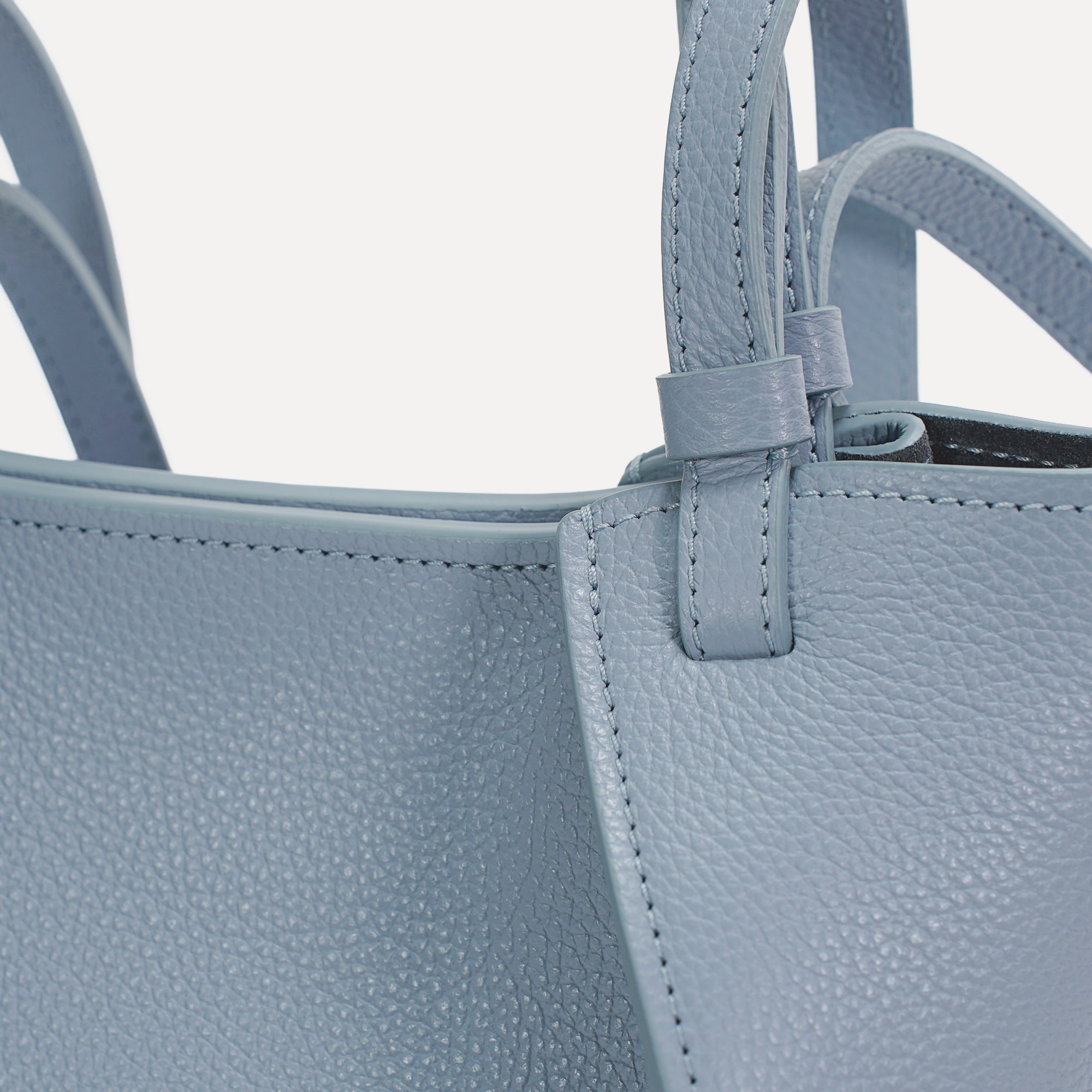 Geanta Amarante Mini, Piele Texturata, Albastru Pastel