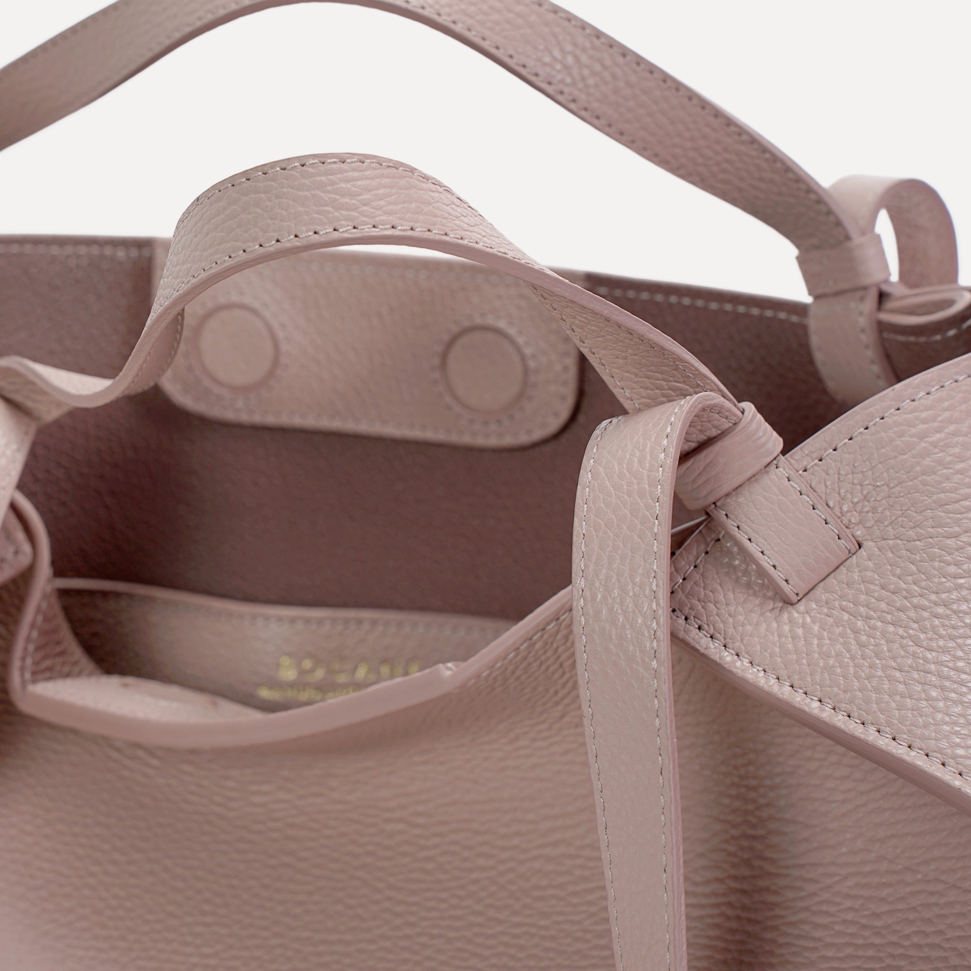 Amarante Bureau Maxi Bag, Textured Leather, Powder Pink