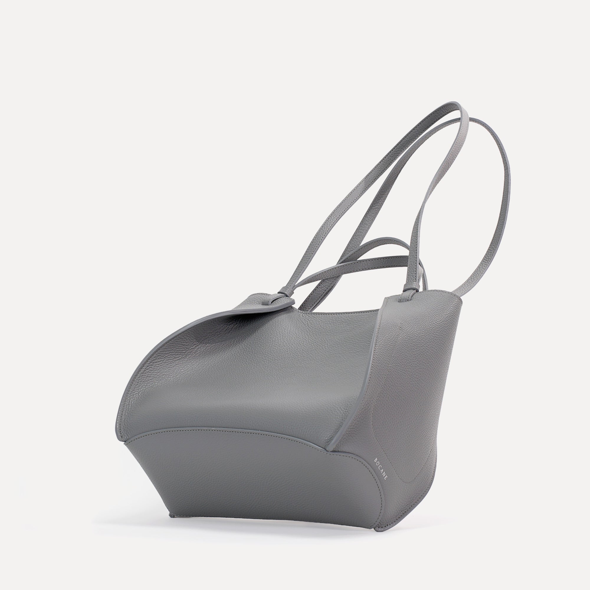 Amarante Bureau Bag, Textured Leather, Turbulence Gray