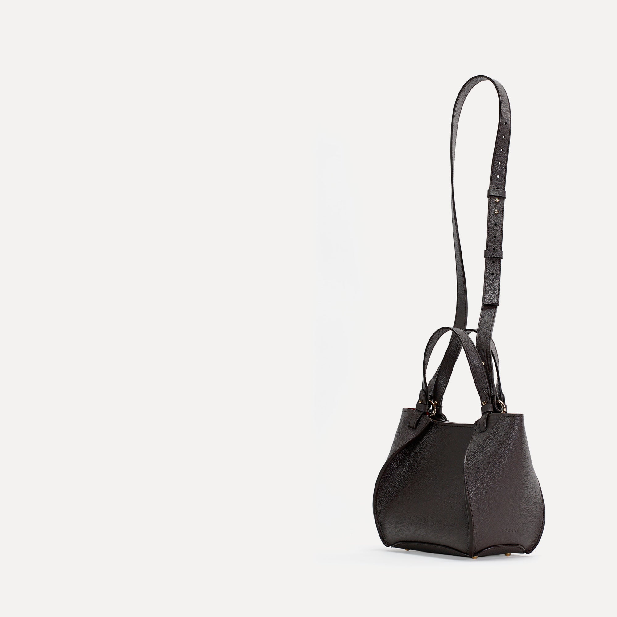 Amarante Bag, Textured Leather, Chocolat Noir