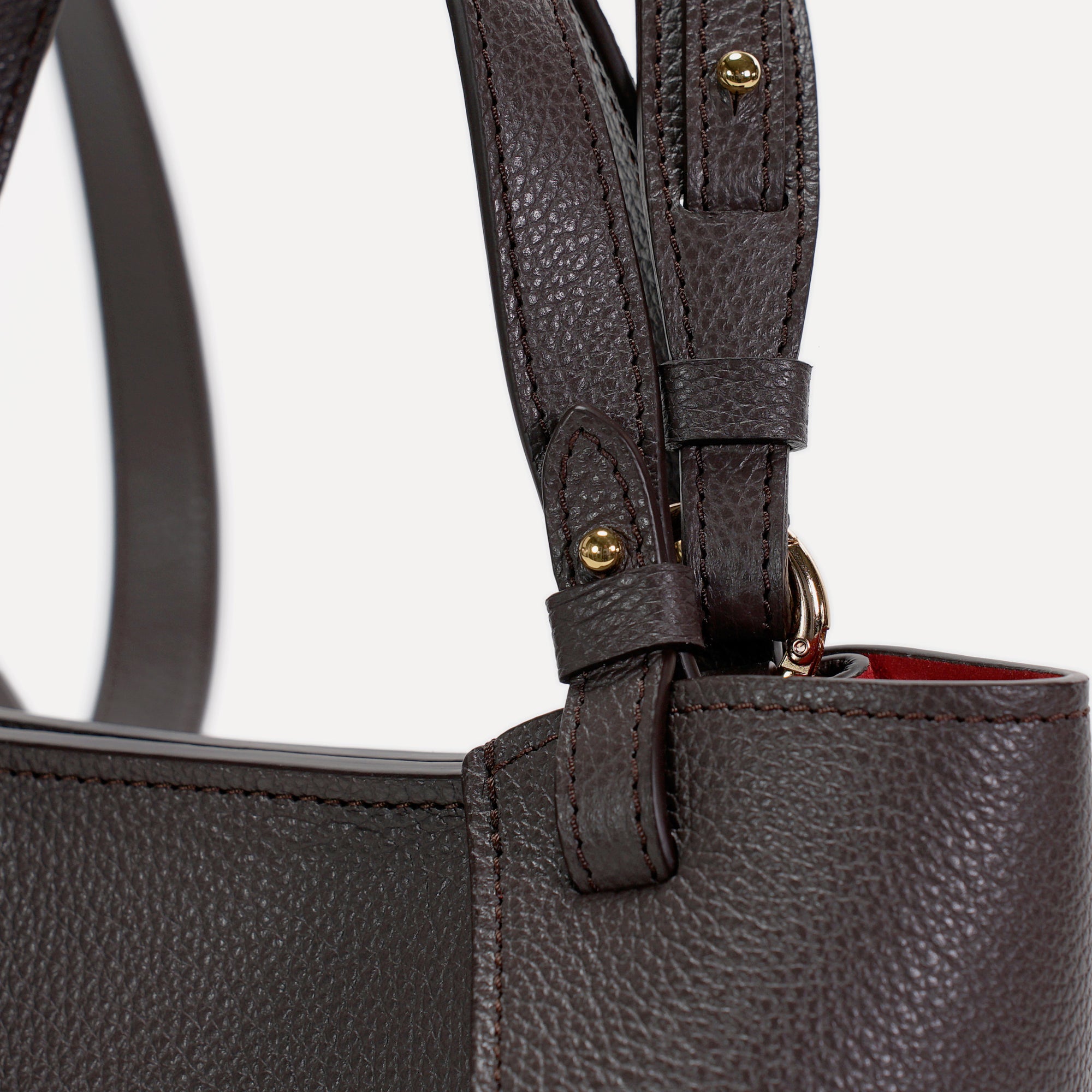 Amarante Bag, Textured Leather, Chocolat Noir