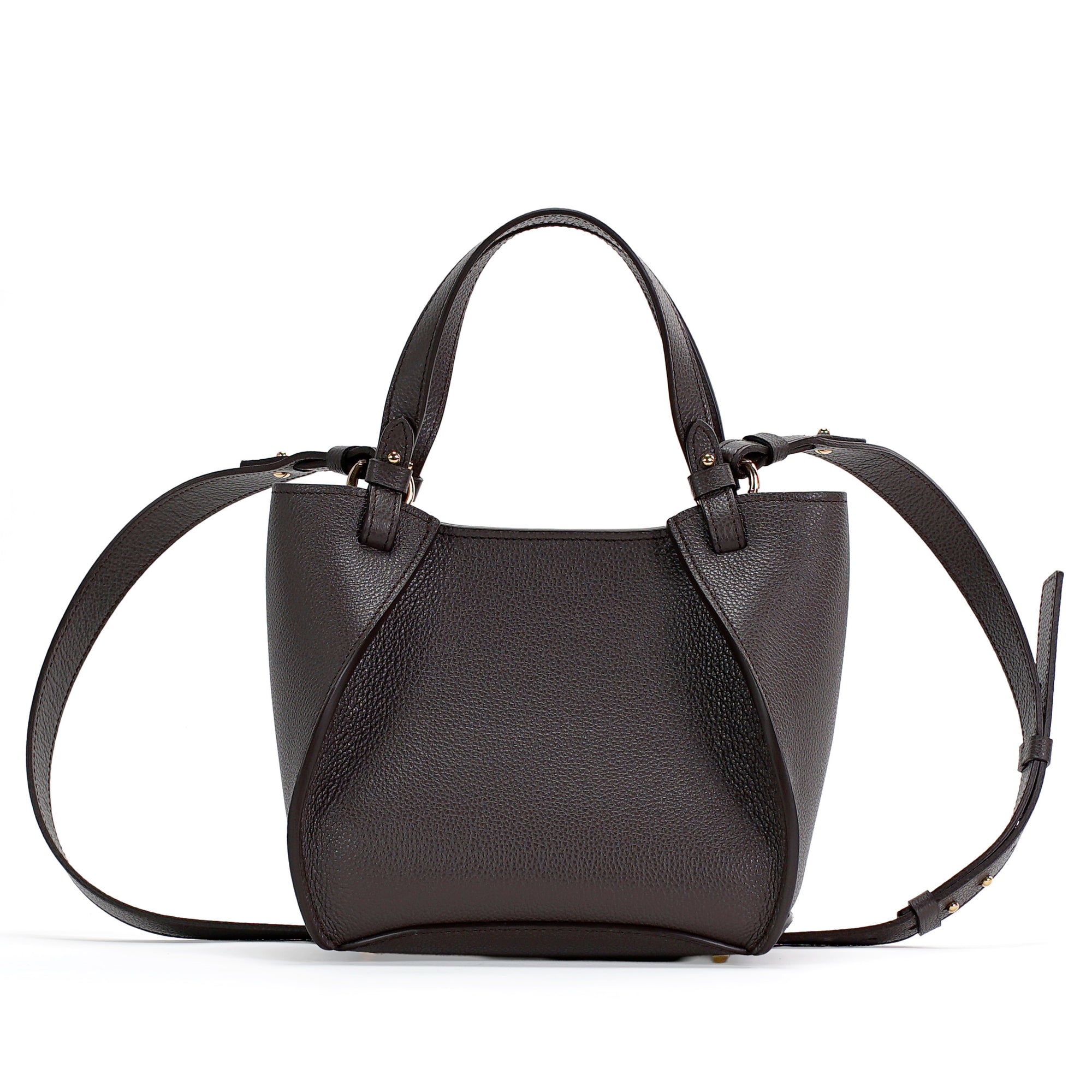 Amarante Bag, Textured Leather, Chocolat Noir