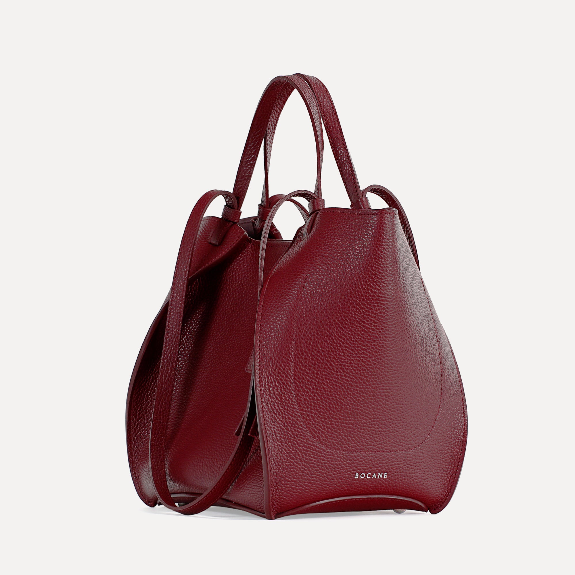 Geanta Amarante, Piele Texturata, Rosu Cranberry