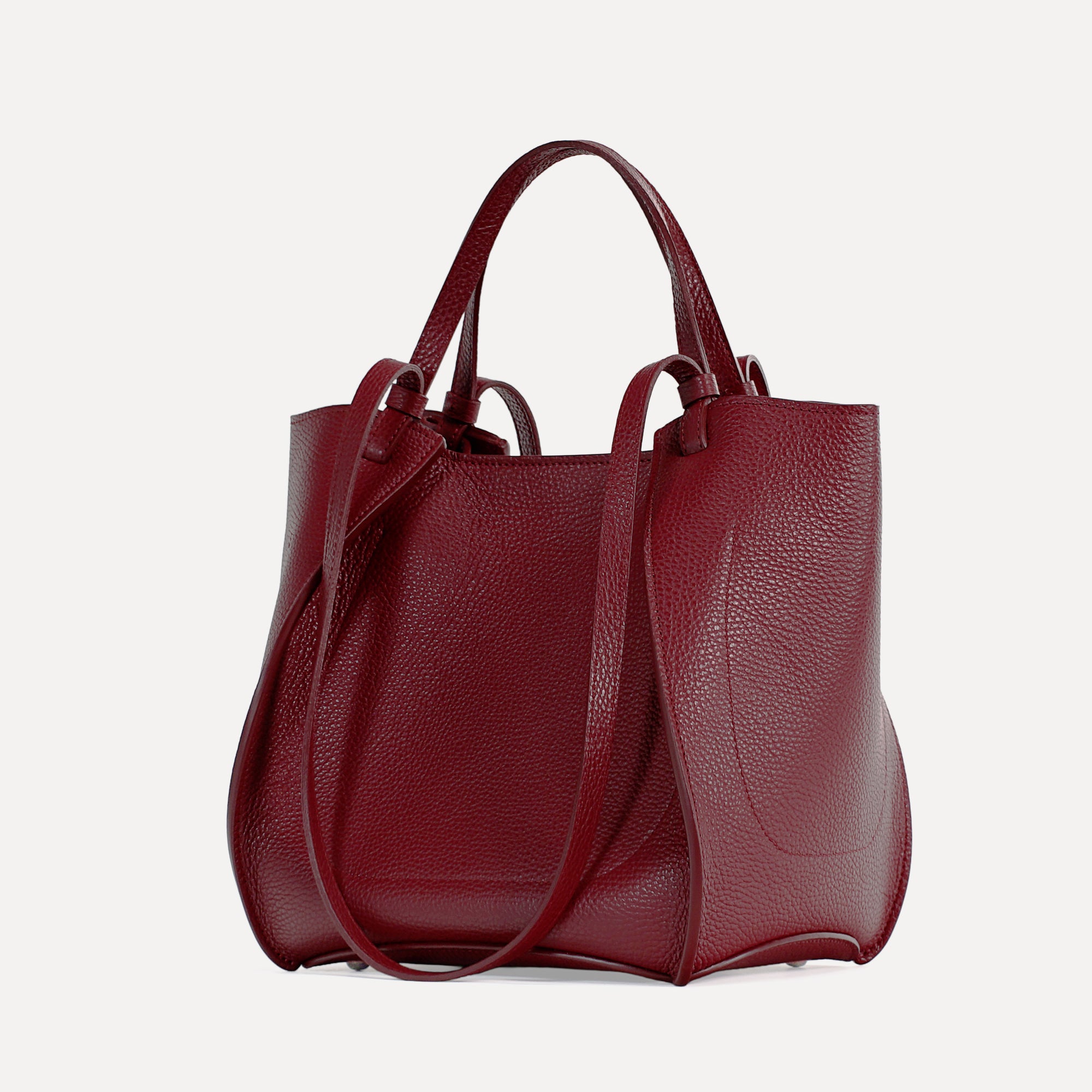 Geanta Amarante, Piele Texturata, Rosu Cranberry