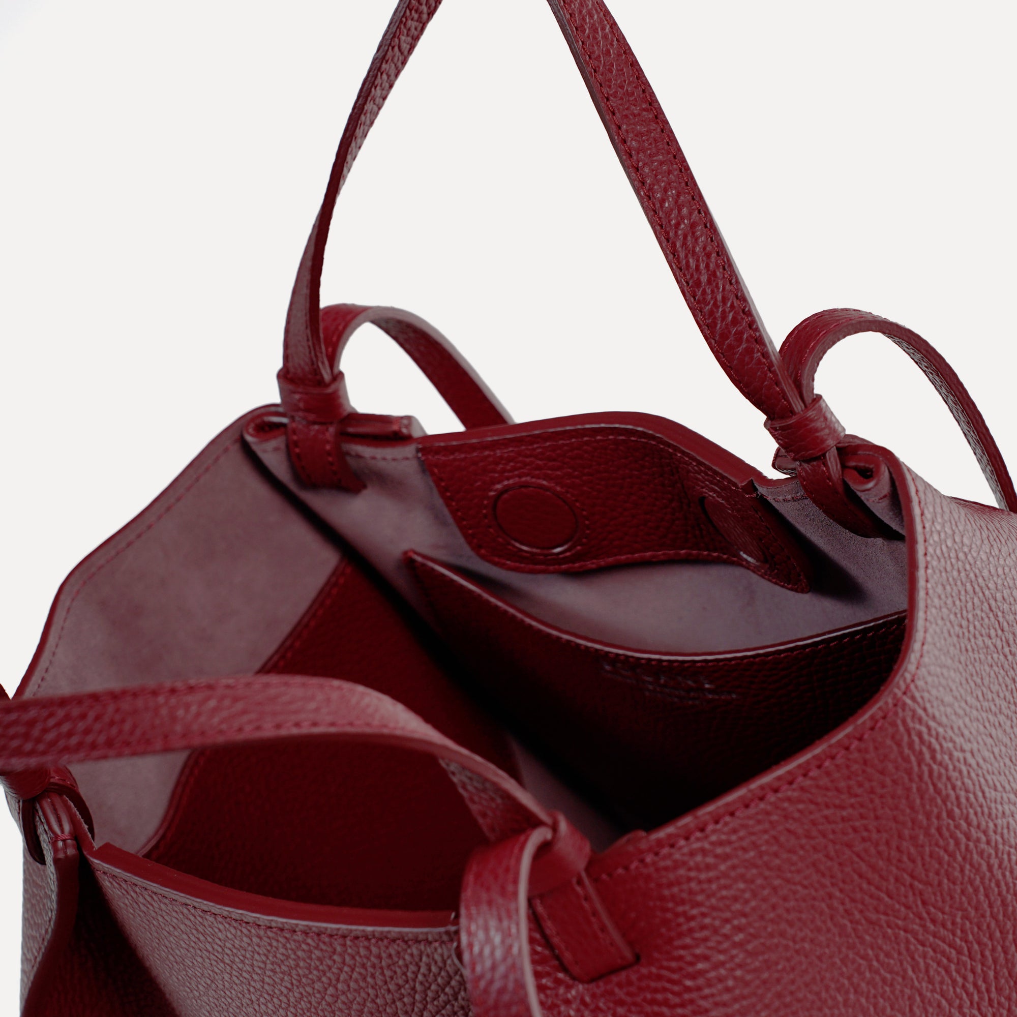 Geanta Amarante, Piele Texturata, Rosu Cranberry