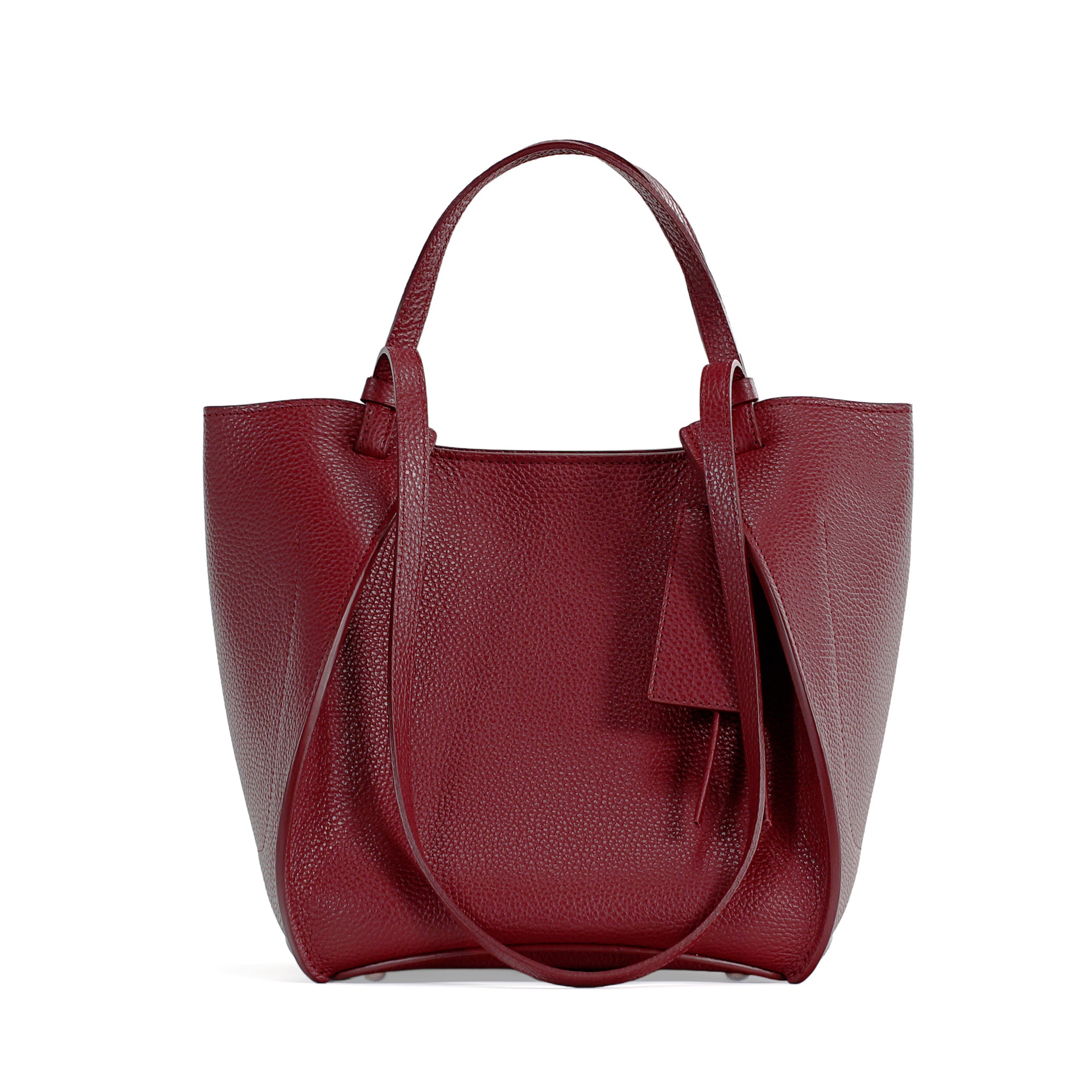 Geanta Amarante, Piele Texturata, Rosu Cranberry