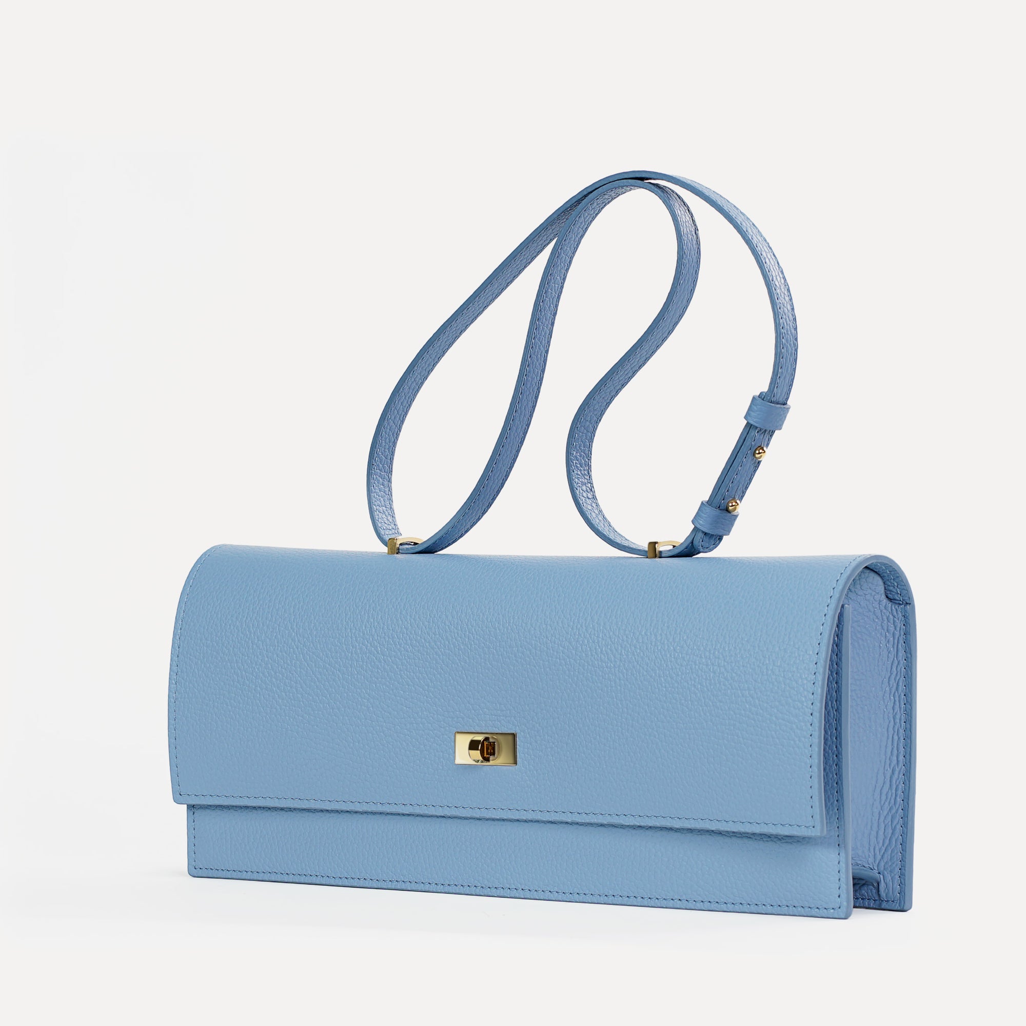 Esprit Long Bag, Textured Leather, Celestial Blue