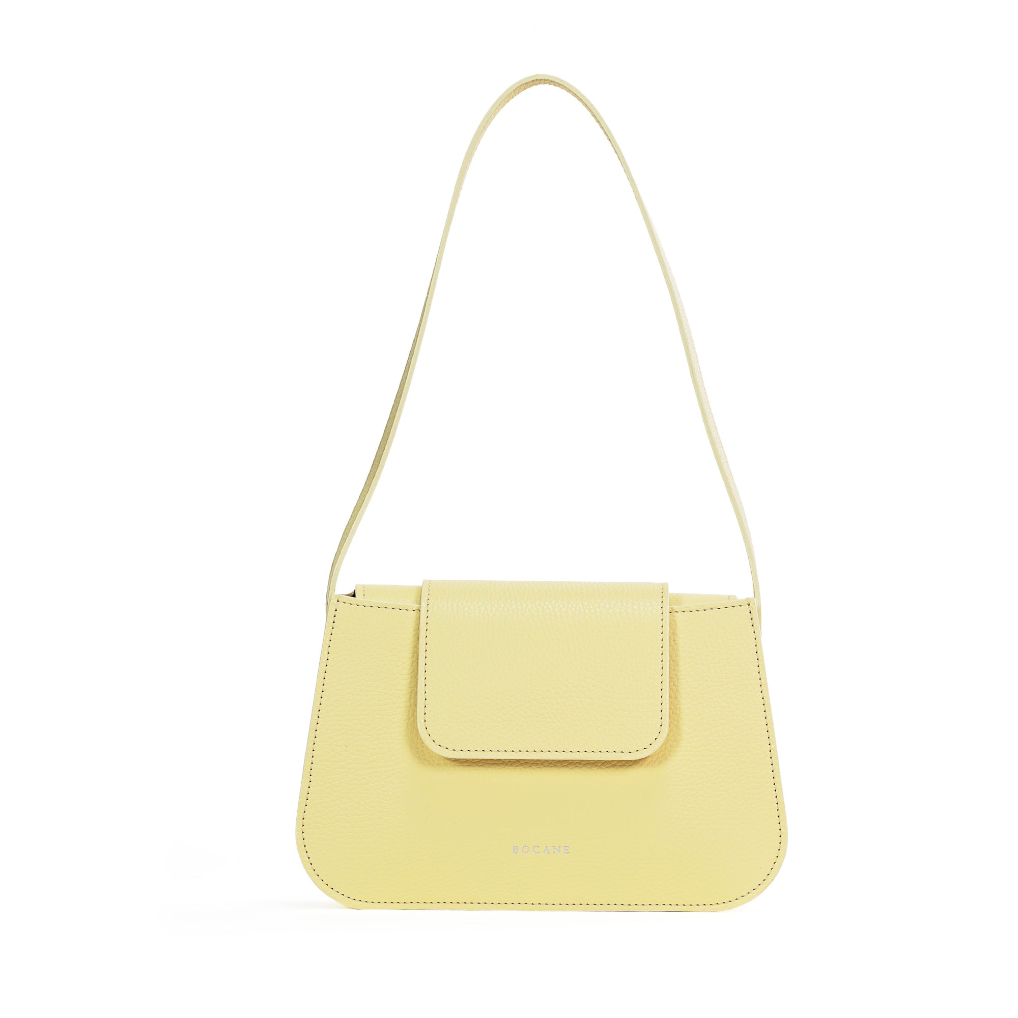 Geanta Cachette, Piele Texturata, Galben Pastel