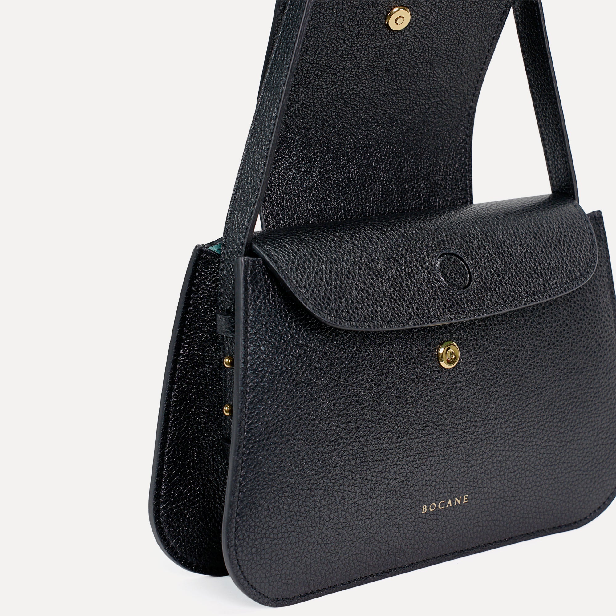 Cachette Bag, Textured Leather, Metallic Black