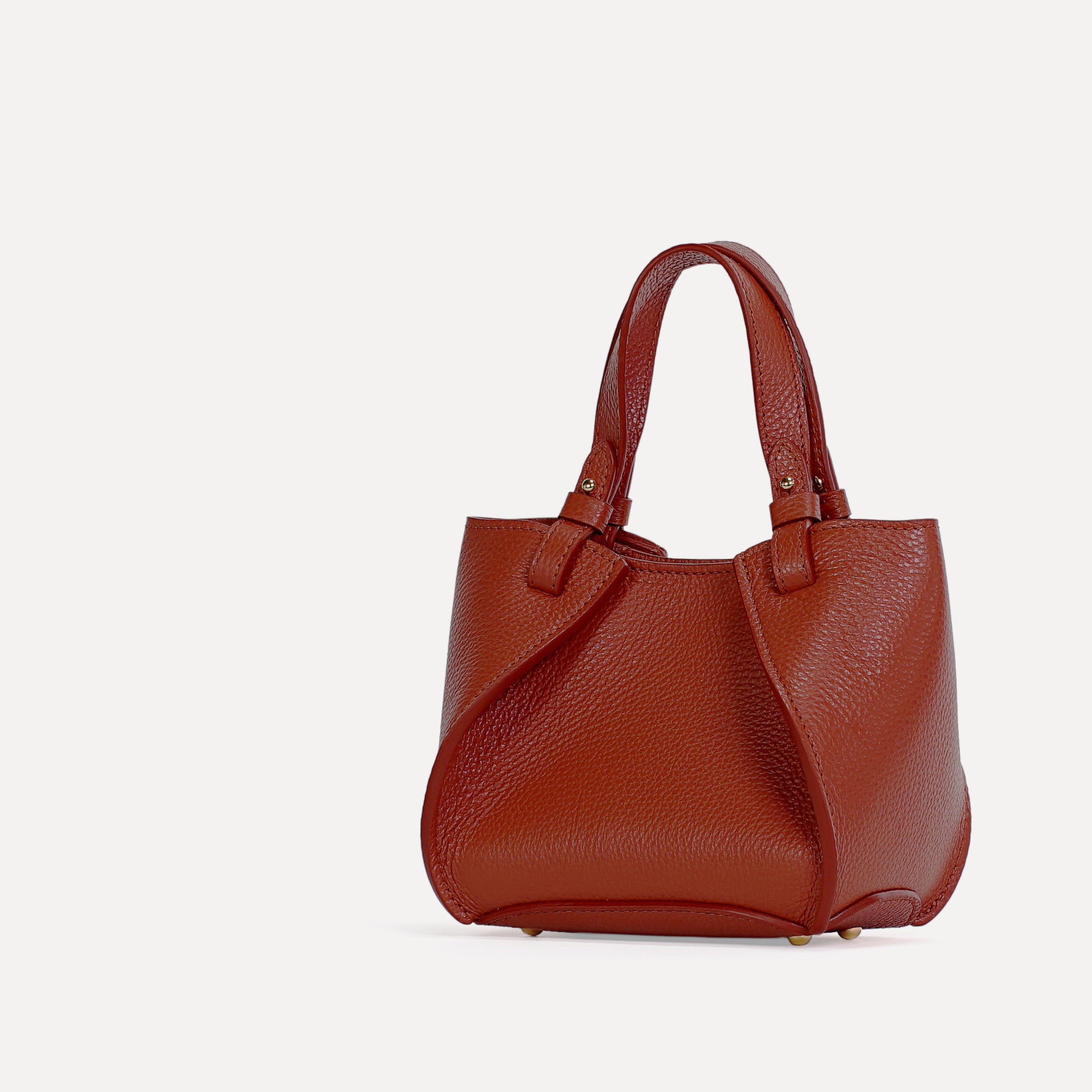 Amarante Petit Bag, Textured Leather, Terracotta