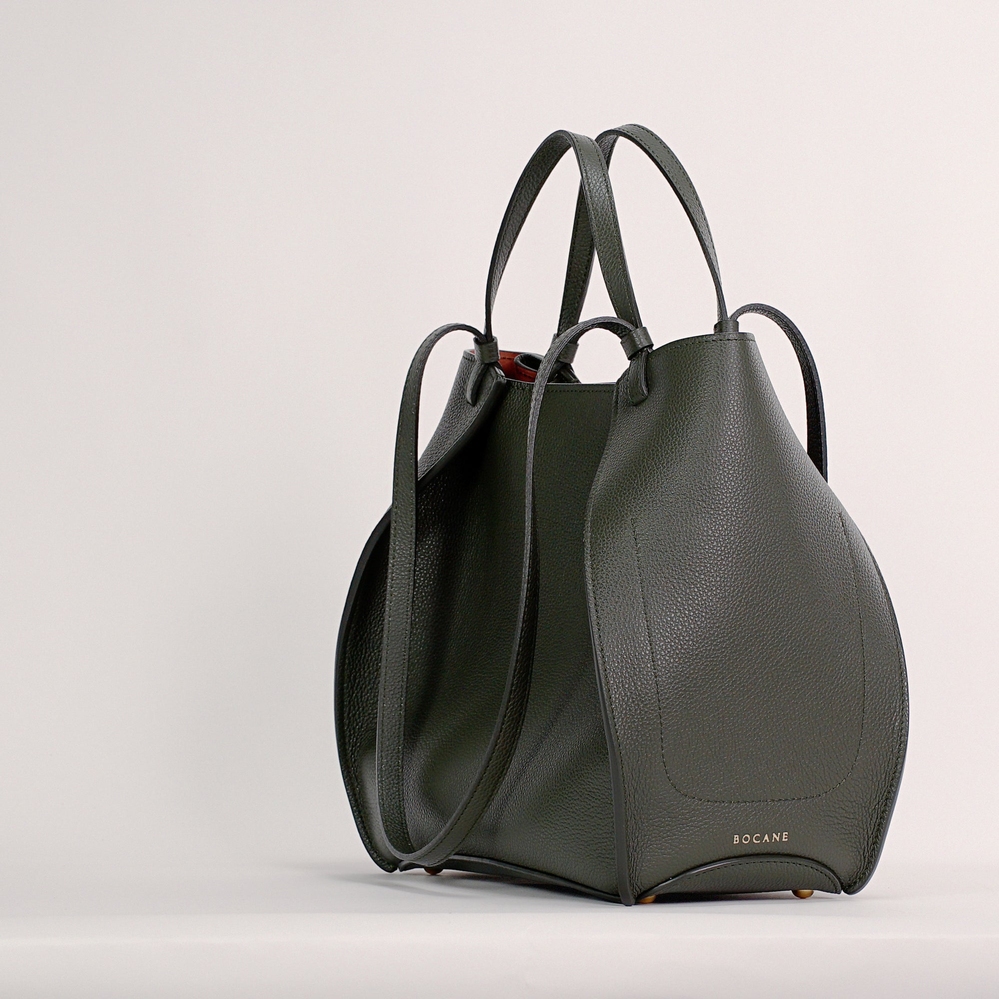 Amarante Bureau Bag, Textured Leather, Loden Green