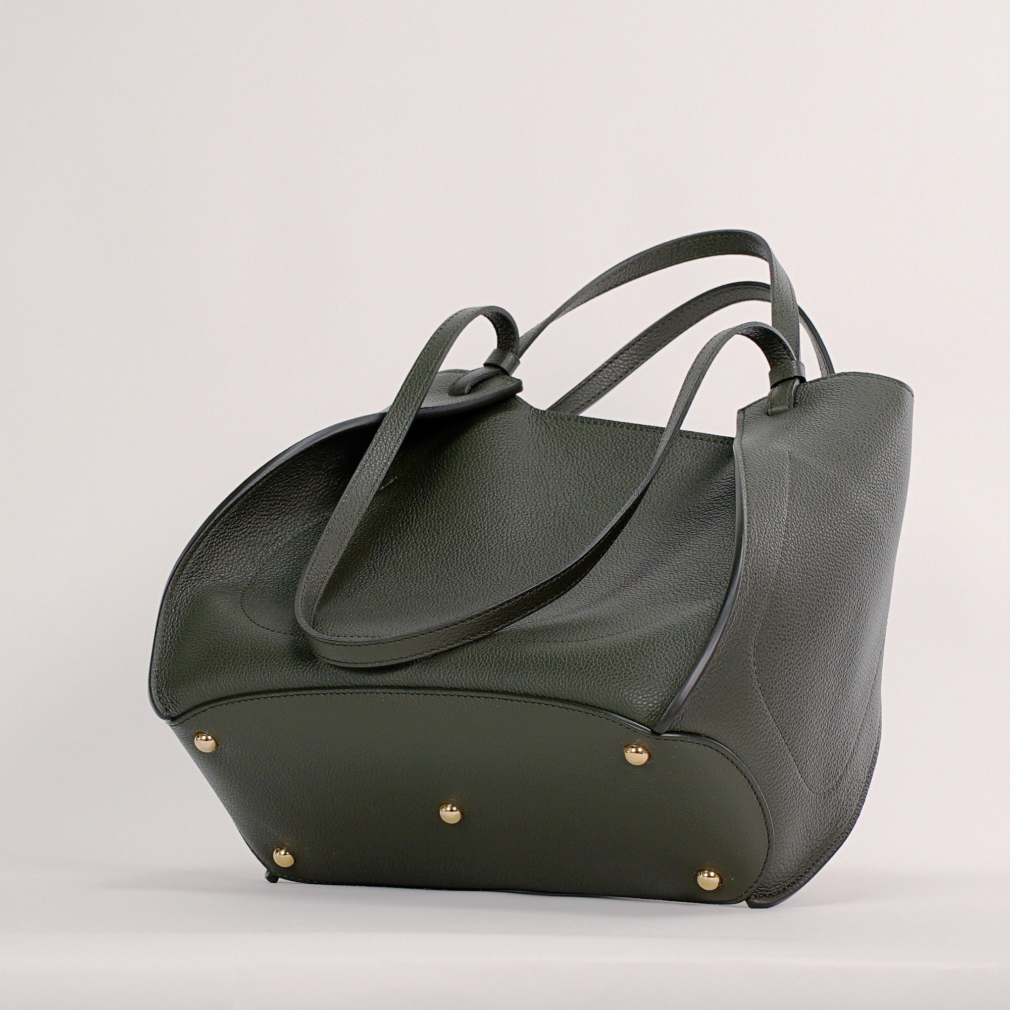 Amarante Bureau Bag, Textured Leather, Loden Green