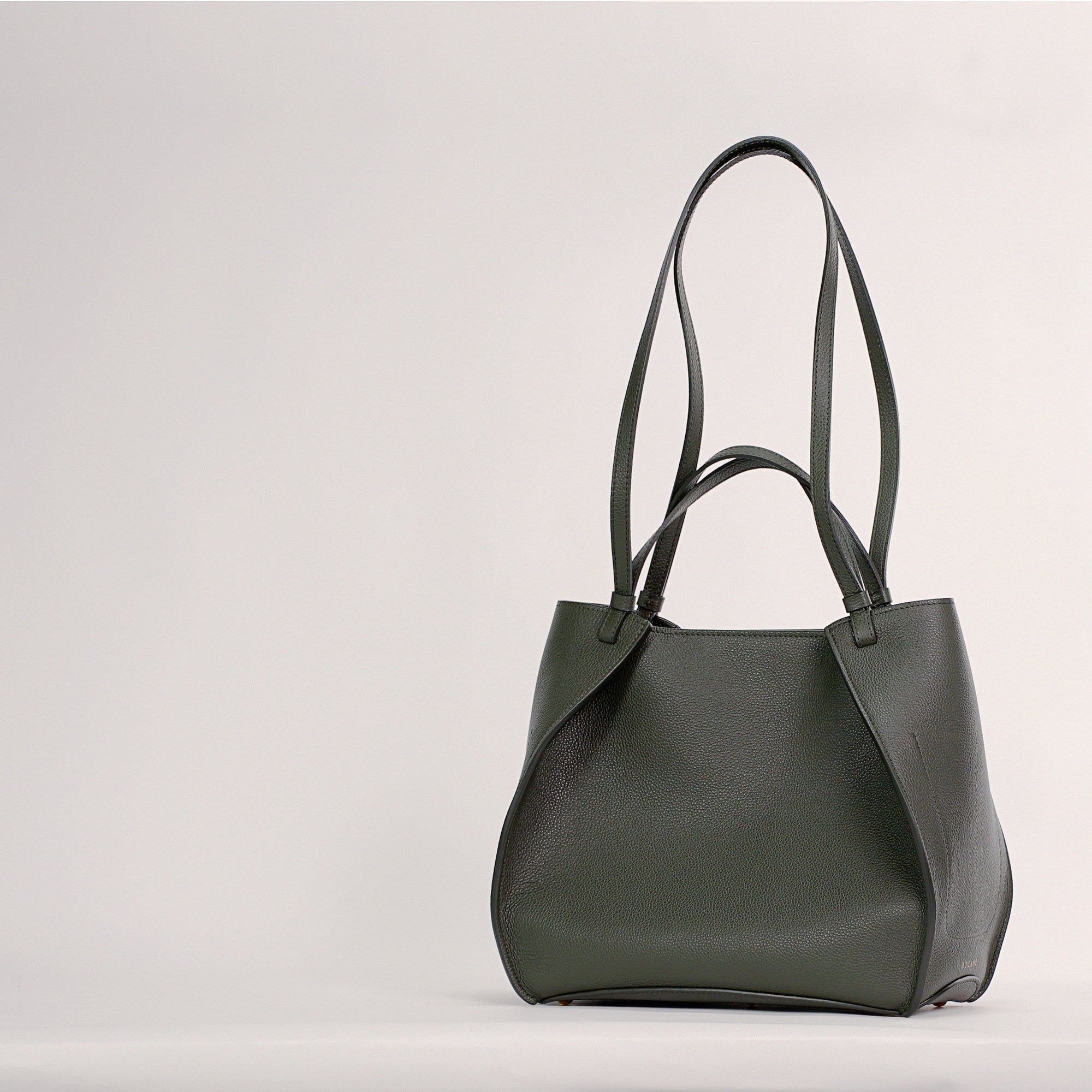 Amarante Bureau Bag, Textured Leather, Loden Green